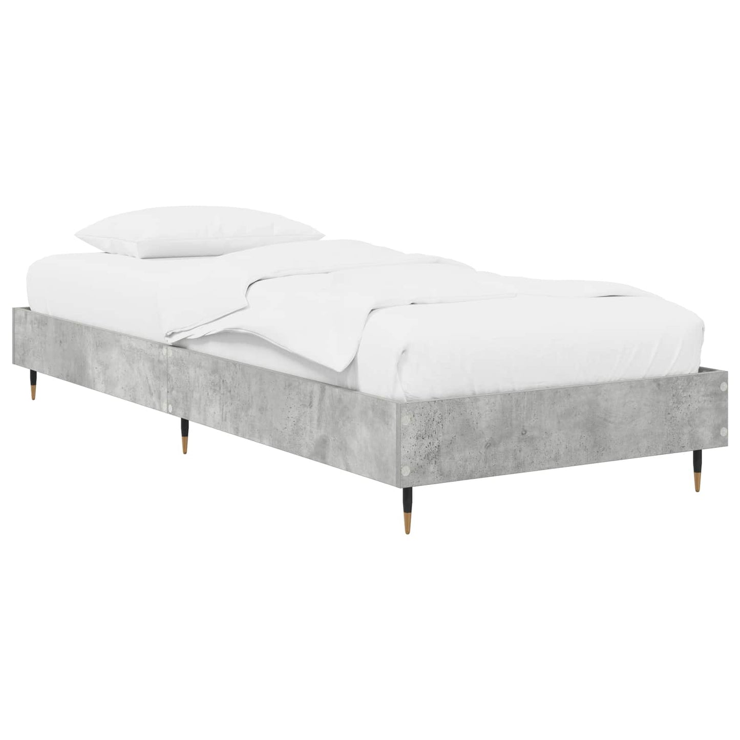 Bedframe Betongrijs 80 x 200 cm Bewerkt hout is nu te koop bij PeponiXL, paradijselijk wonen!