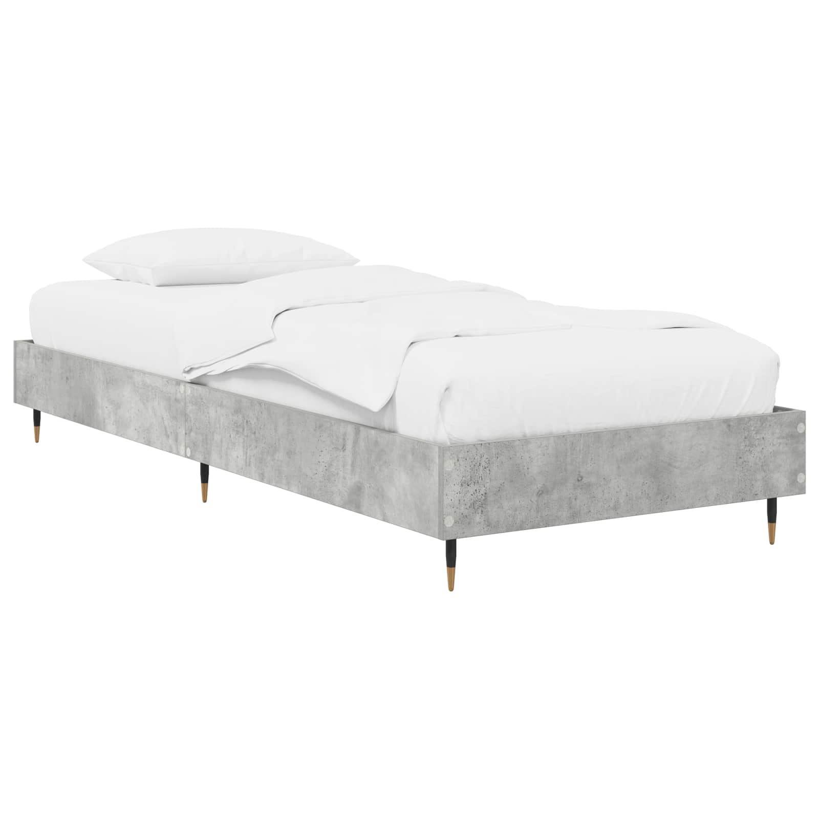 Bedframe Betongrijs 80 x 200 cm Bewerkt hout is nu te koop bij PeponiXL, paradijselijk wonen!