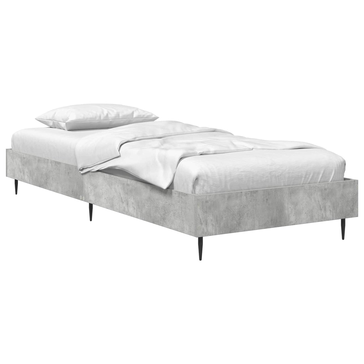 Bedframe Betongrijs 80 x 200 cm Bewerkt hout is nu te koop bij PeponiXL, paradijselijk wonen!