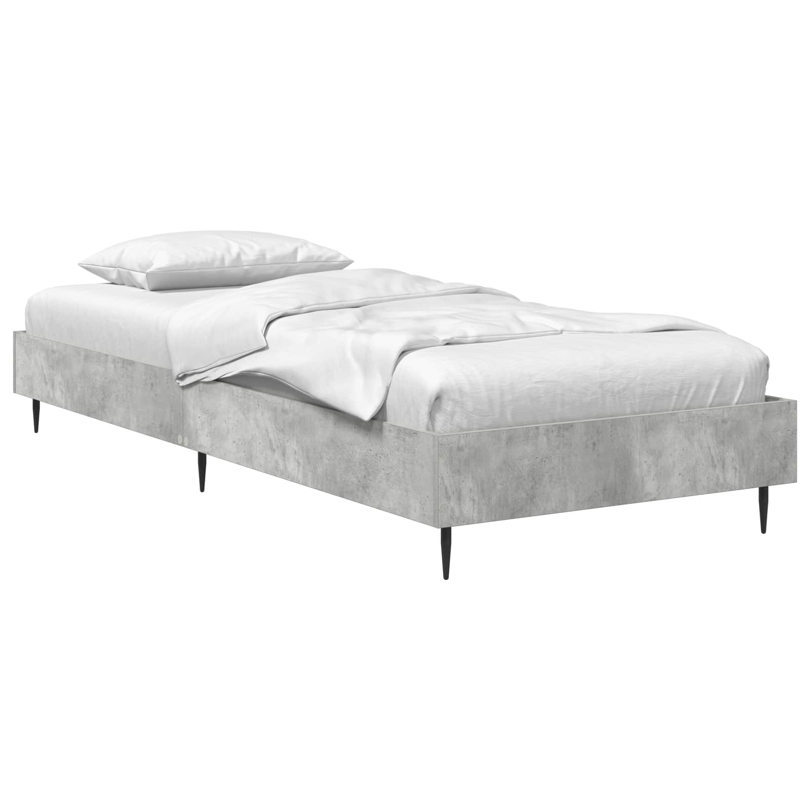 Bedframe Betongrijs 80 x 200 cm Bewerkt hout is nu te koop bij PeponiXL, paradijselijk wonen!