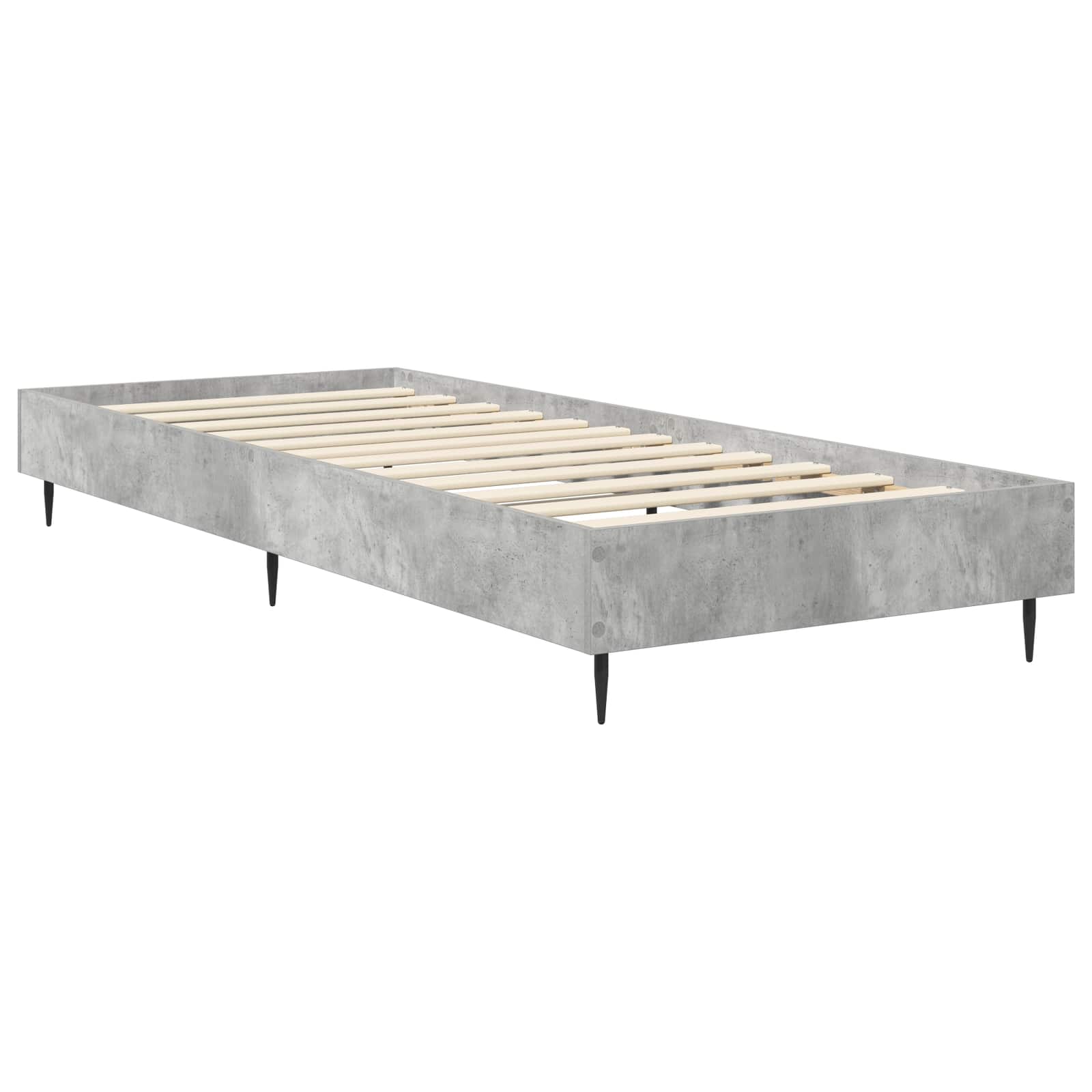 Bedframe Betongrijs 80 x 200 cm Bewerkt hout is nu te koop bij PeponiXL, paradijselijk wonen!