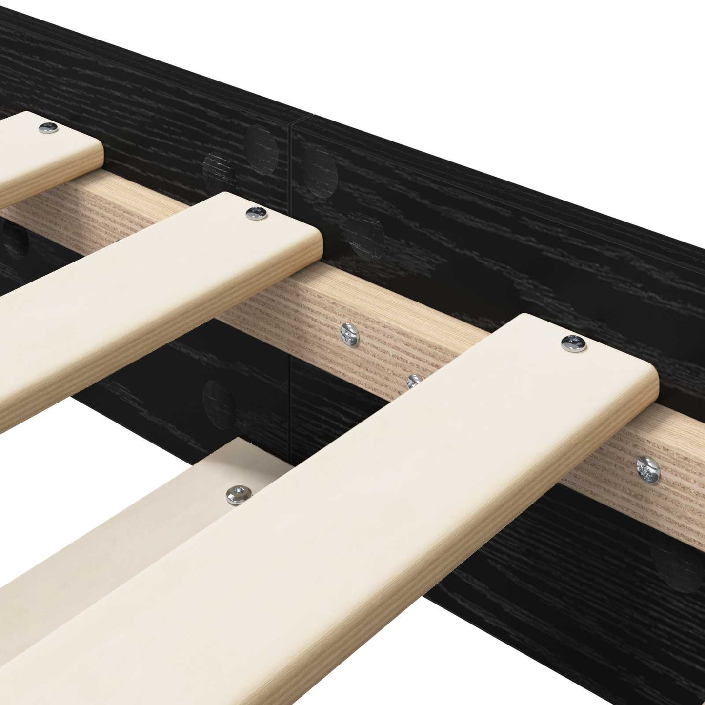 Bedframe Zwart eiken 80 x 200 cm Bewerkt hout is nu te koop bij PeponiXL, paradijselijk wonen!