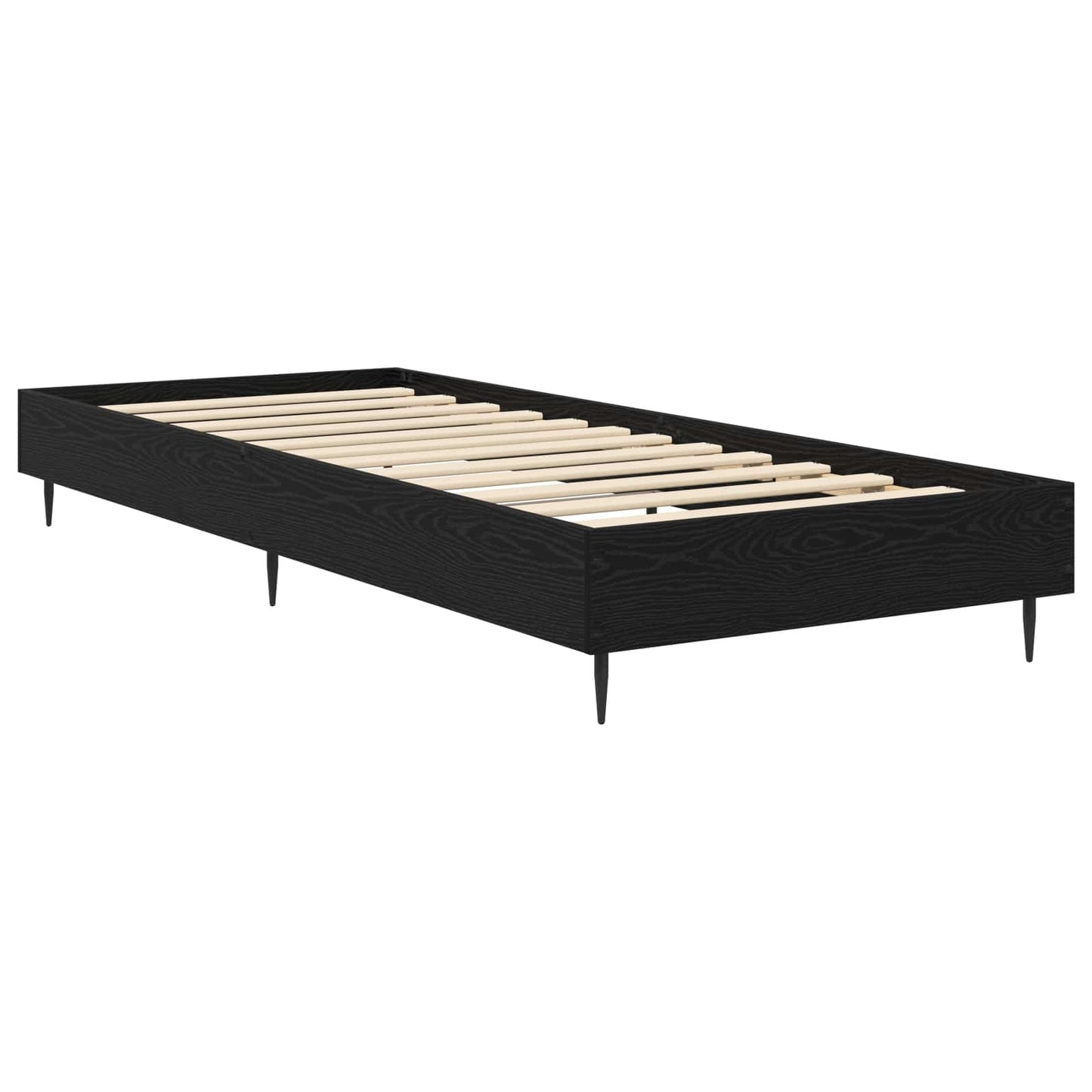 Bedframe Zwart eiken 80 x 200 cm Bewerkt hout is nu te koop bij PeponiXL, paradijselijk wonen!