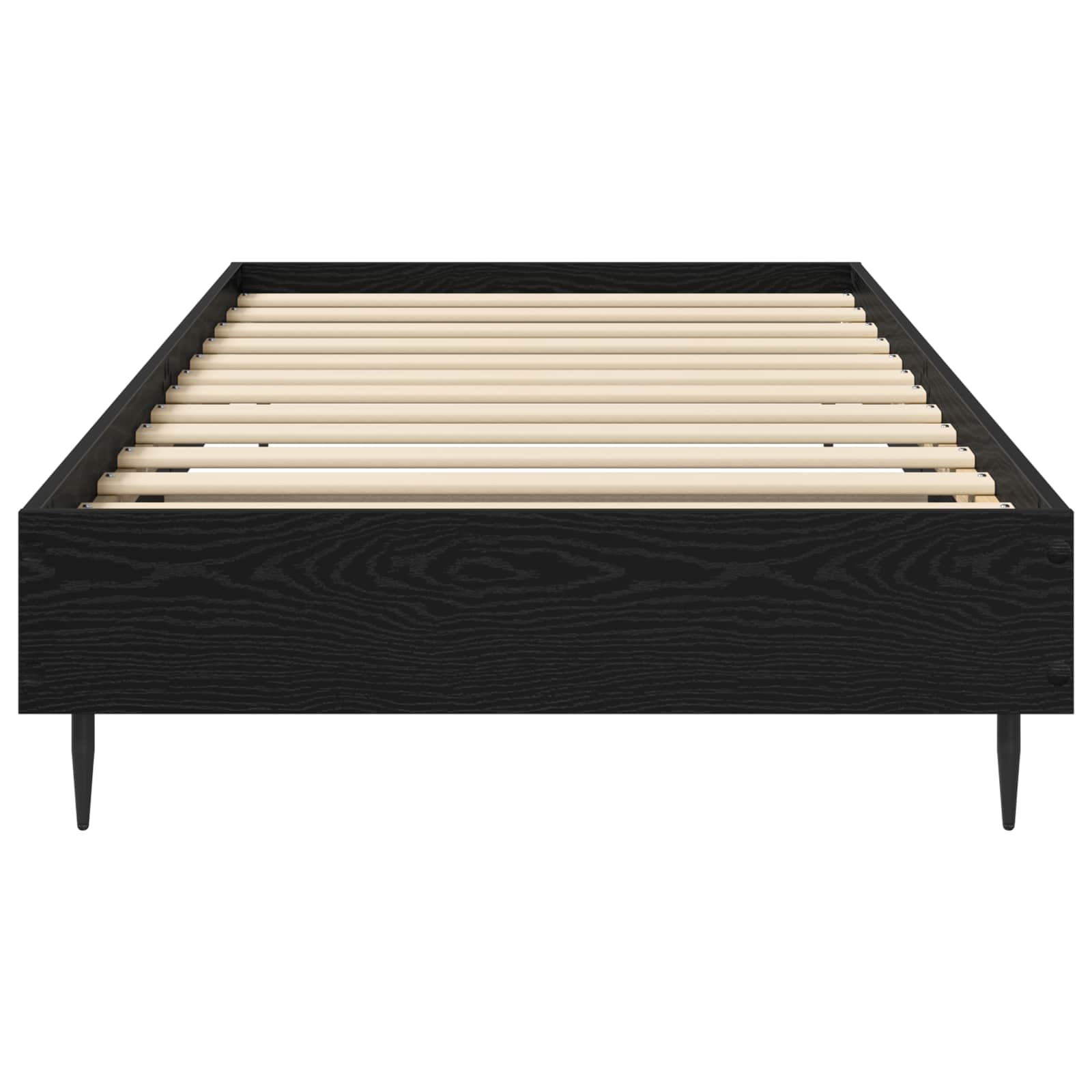 Bedframe Zwart eiken 80 x 200 cm Bewerkt hout is nu te koop bij PeponiXL, paradijselijk wonen!