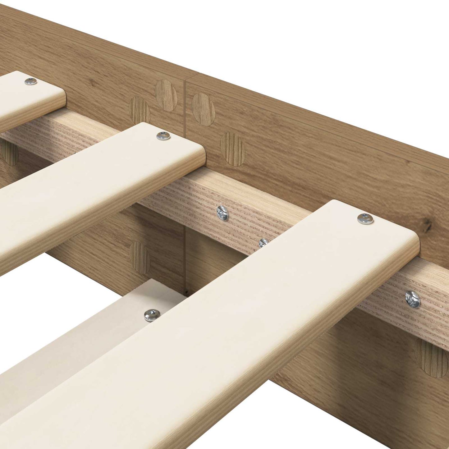 Bedframe Artisanaal eiken 80 x 200 cm Bewerkt hout is nu te koop bij PeponiXL, paradijselijk wonen!