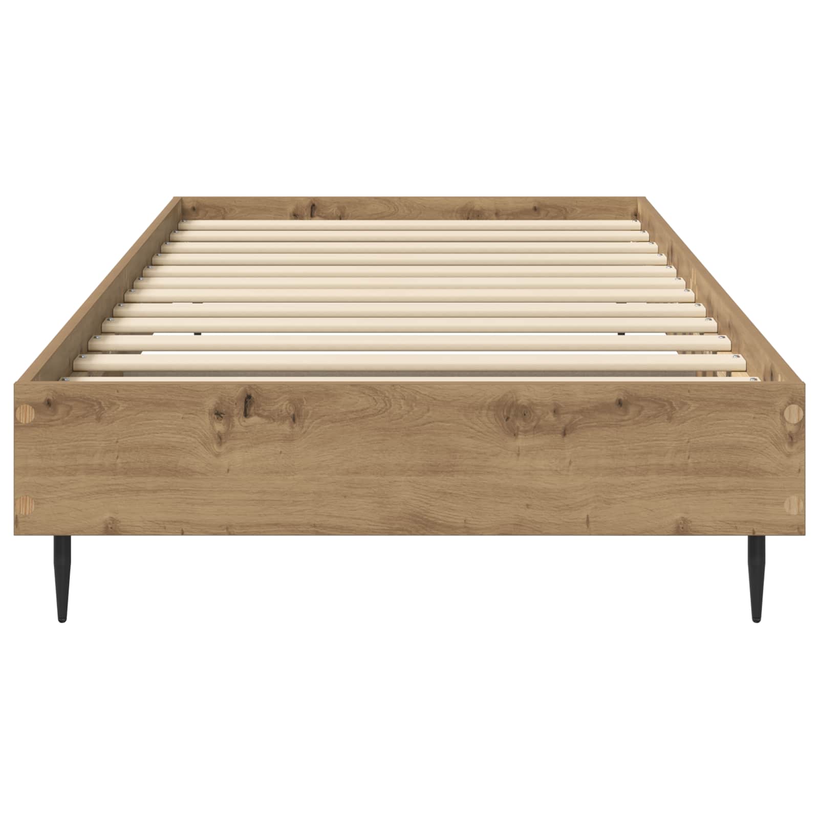 Bedframe Artisanaal eiken 80 x 200 cm Bewerkt hout is nu te koop bij PeponiXL, paradijselijk wonen!