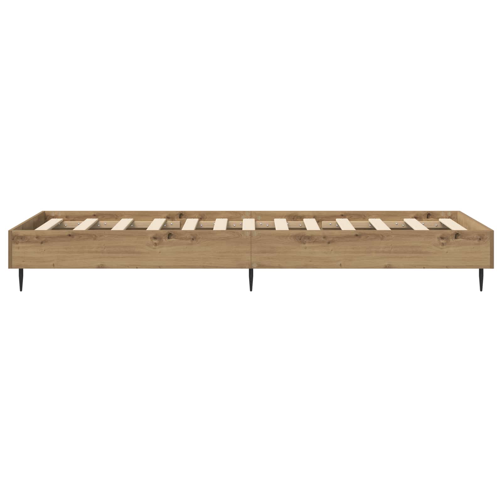 Bedframe Artisanaal eiken 80 x 200 cm Bewerkt hout is nu te koop bij PeponiXL, paradijselijk wonen!