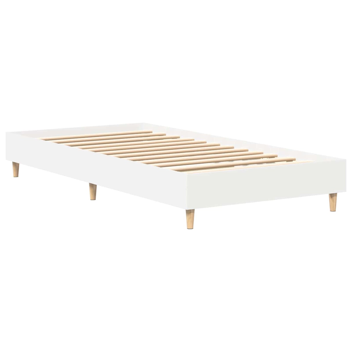 Bedframe Wit Bewerkt hout
