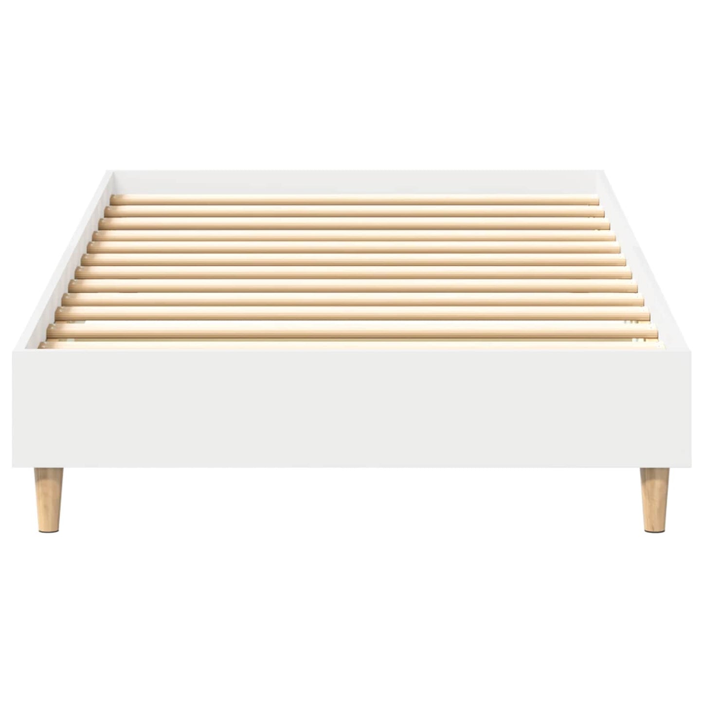 Bedframe Wit Bewerkt hout