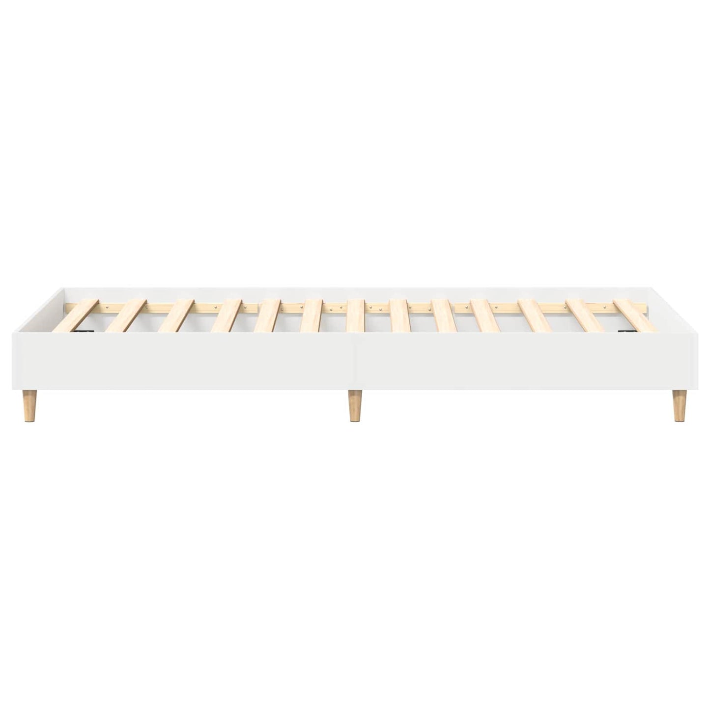 Bedframe Wit Bewerkt hout