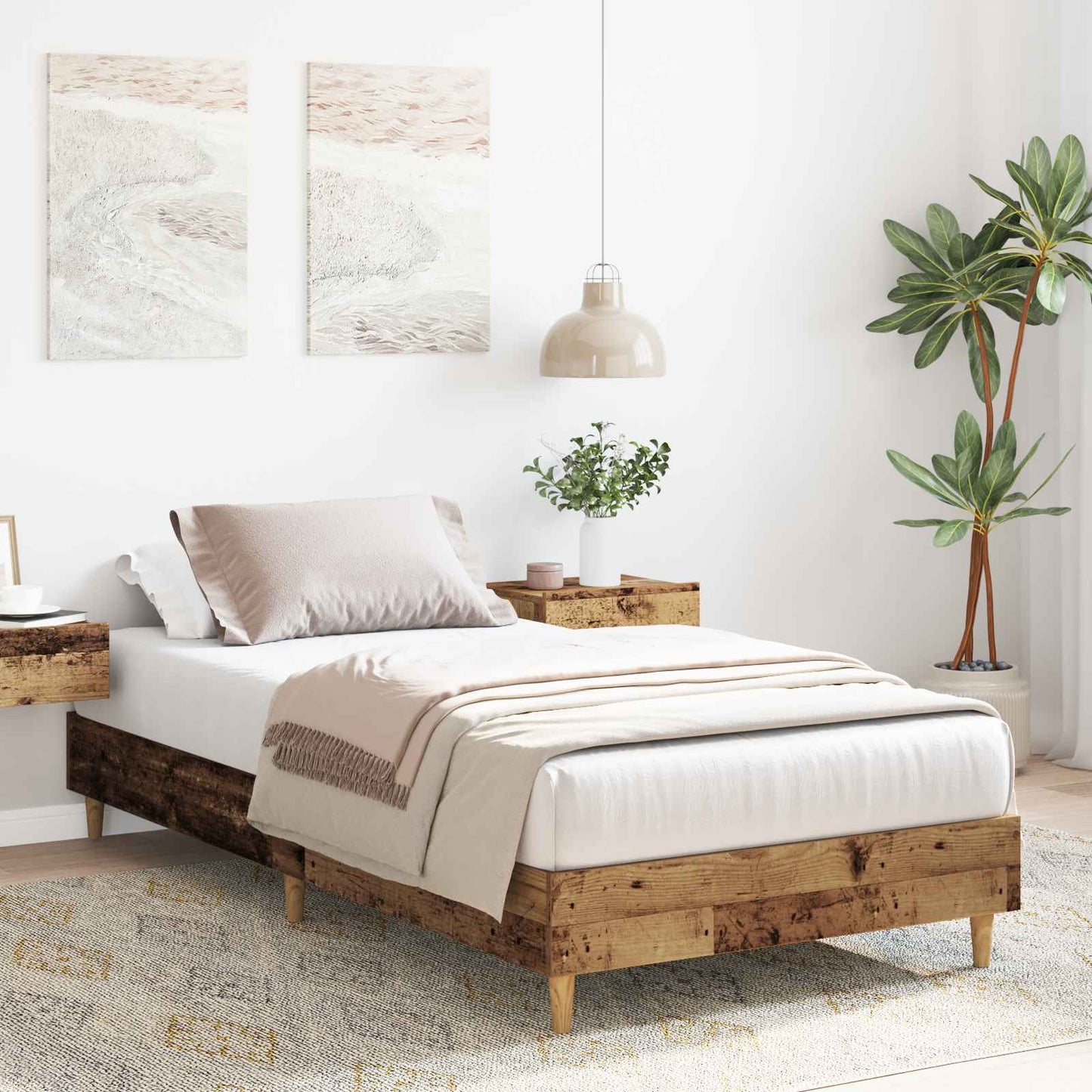 Bedframe Oud hout Bewerkt hout