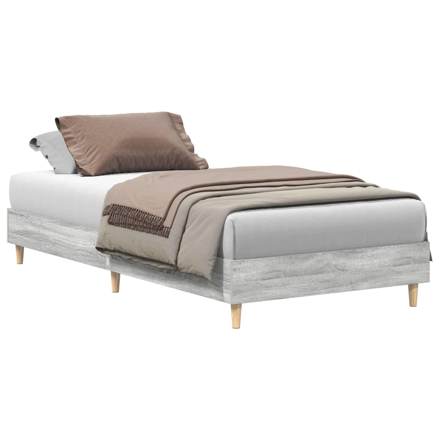Bedframe Grijs Sonoma Bewerkt hout