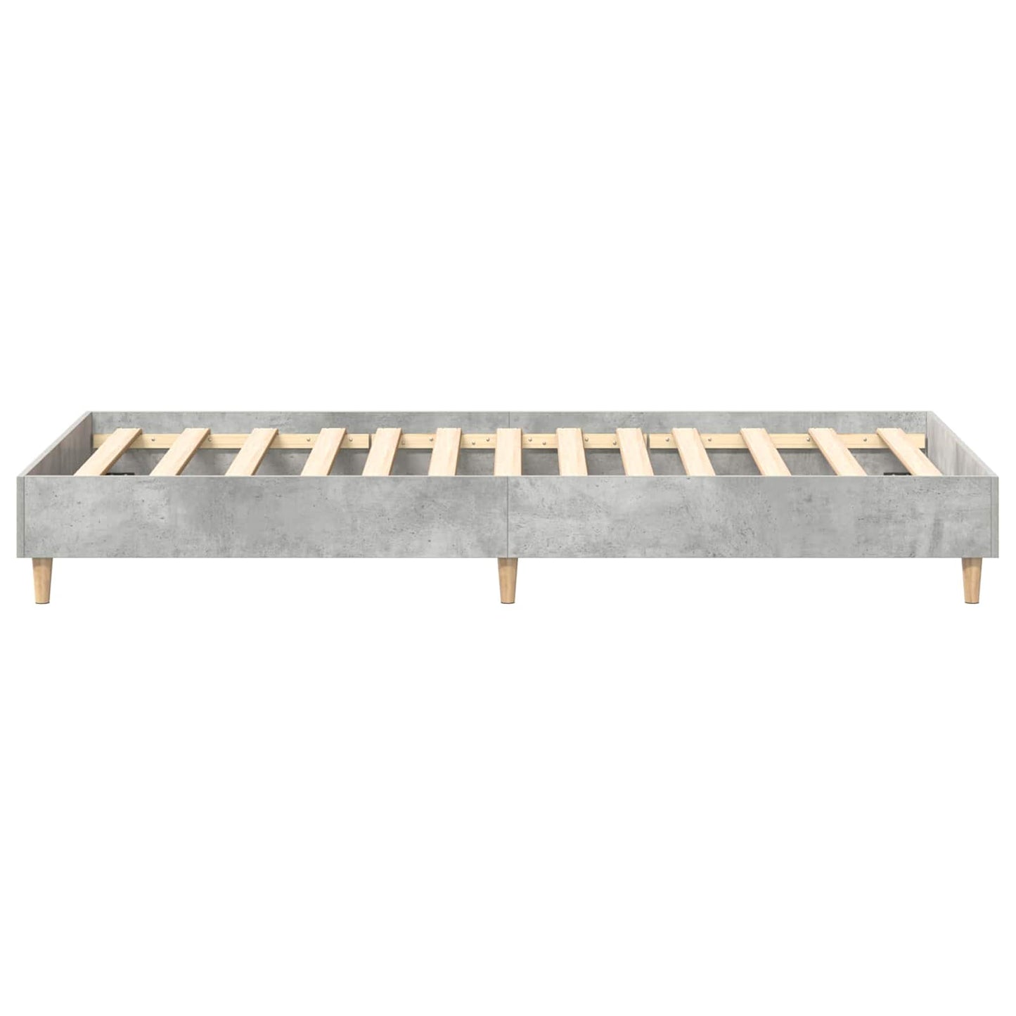 Bedframe Betongrijs Bewerkt hout