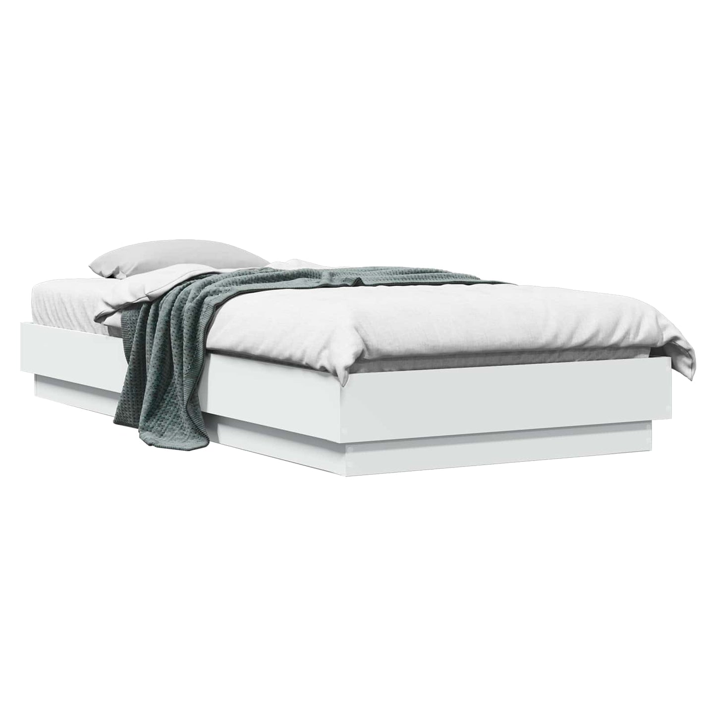 Vloerbedframe Wit 80 x 200 cm Bewerkt hout is nu te koop bij PeponiXL, paradijselijk wonen!