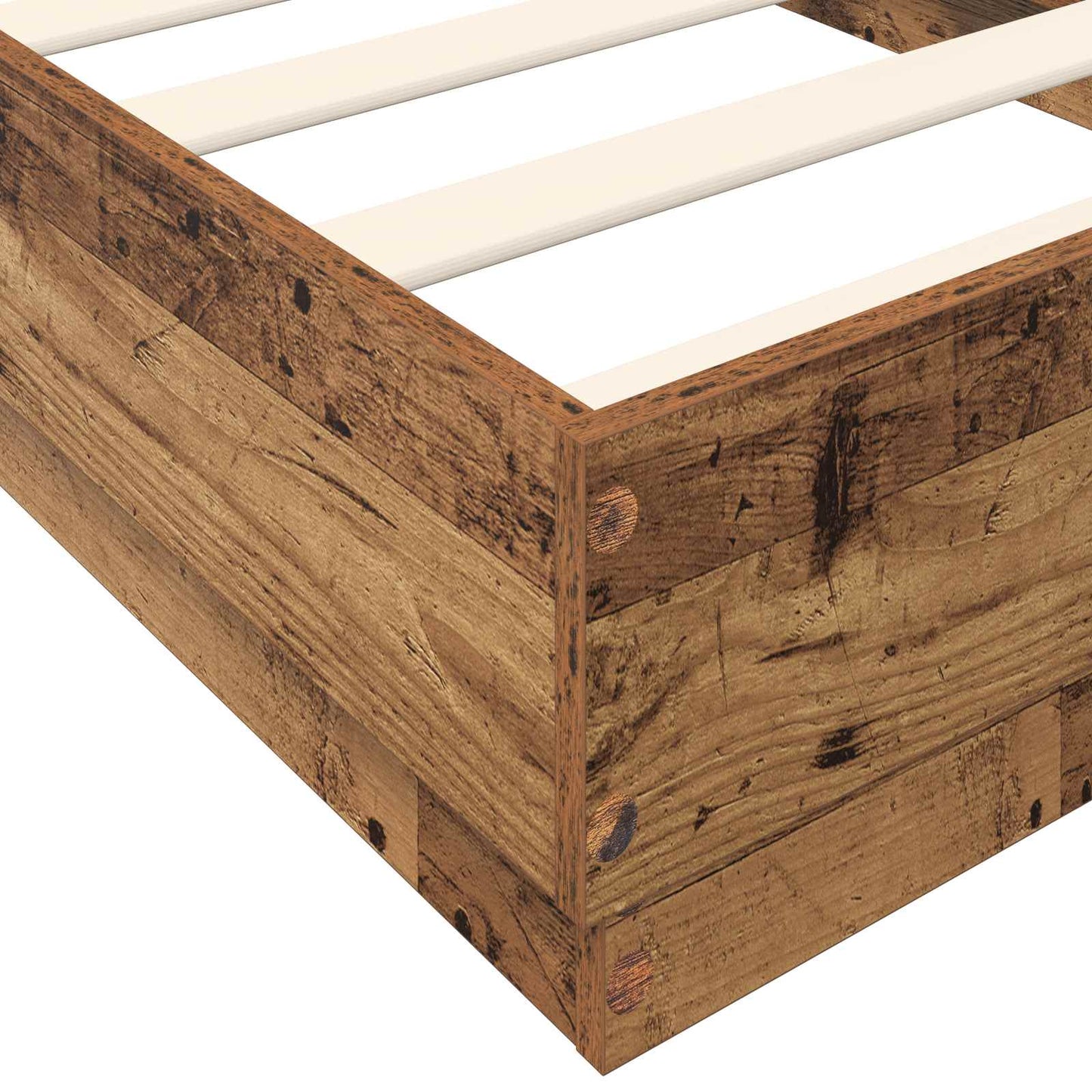 Vloerbedframe Oud hout 80 x 200 cm Bewerkt hout is nu te koop bij PeponiXL, paradijselijk wonen!