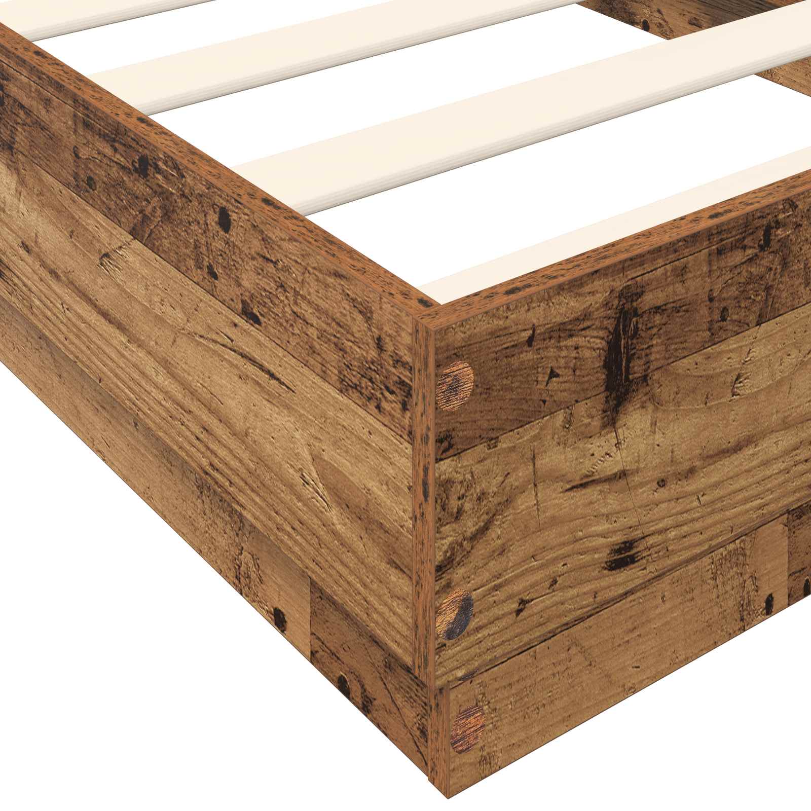 Vloerbedframe Oud hout 80 x 200 cm Bewerkt hout is nu te koop bij PeponiXL, paradijselijk wonen!