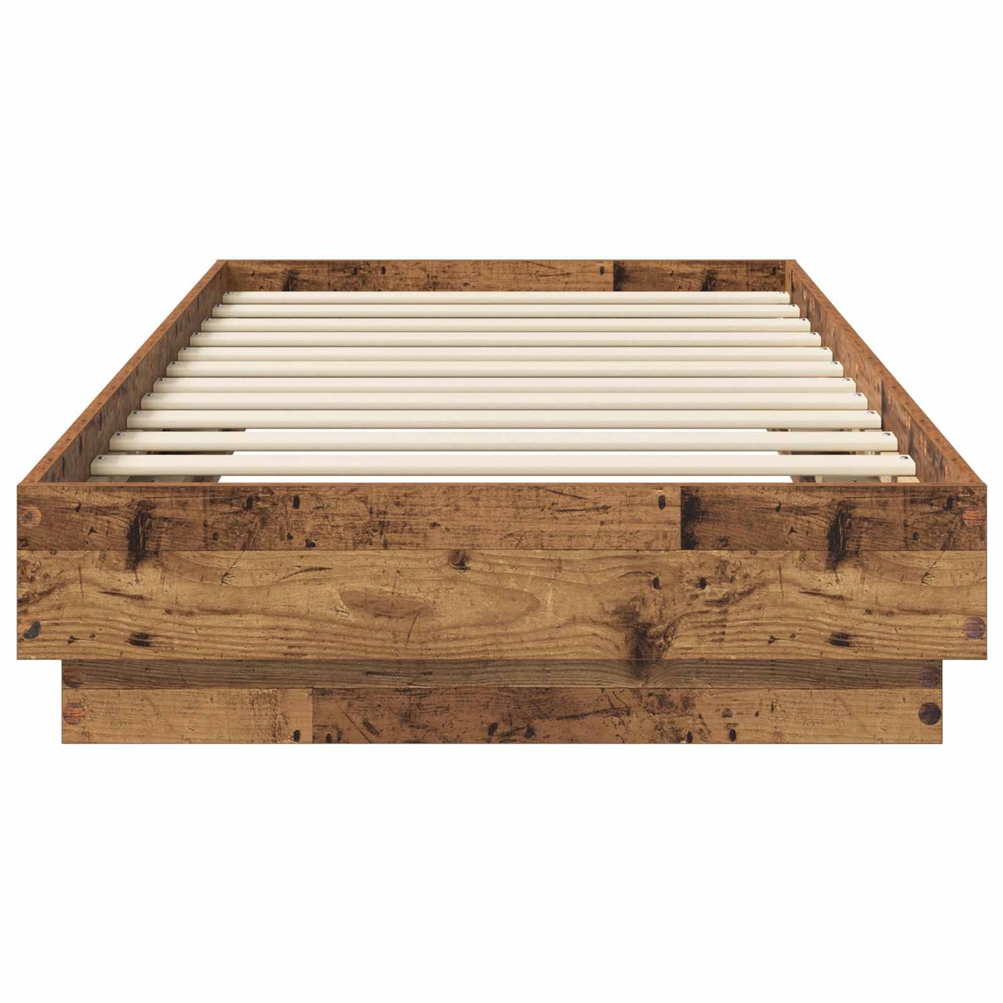 Vloerbedframe Oud hout 80 x 200 cm Bewerkt hout is nu te koop bij PeponiXL, paradijselijk wonen!