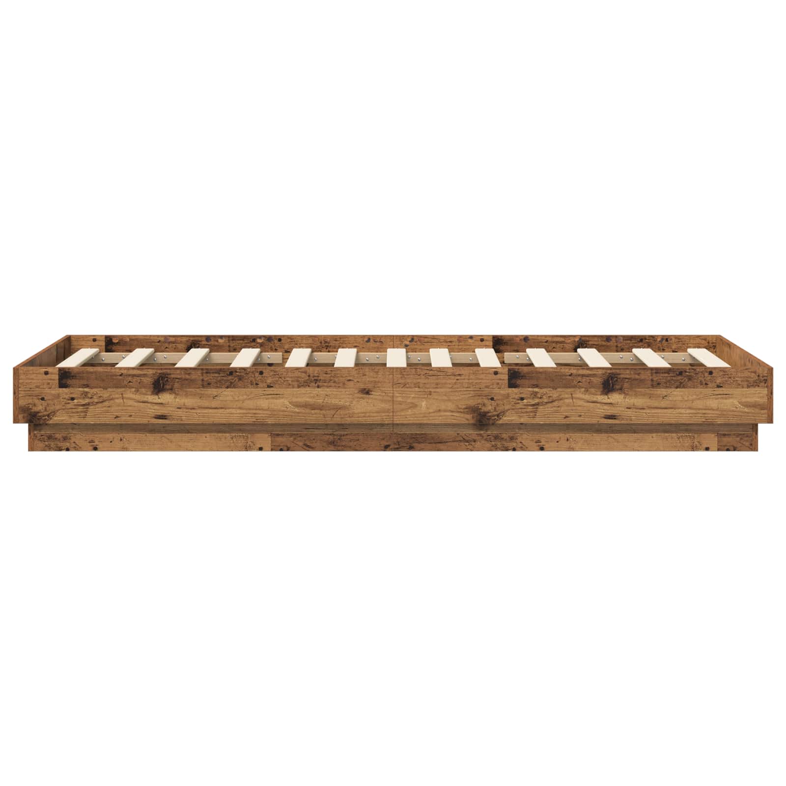 Vloerbedframe Oud hout 80 x 200 cm Bewerkt hout is nu te koop bij PeponiXL, paradijselijk wonen!