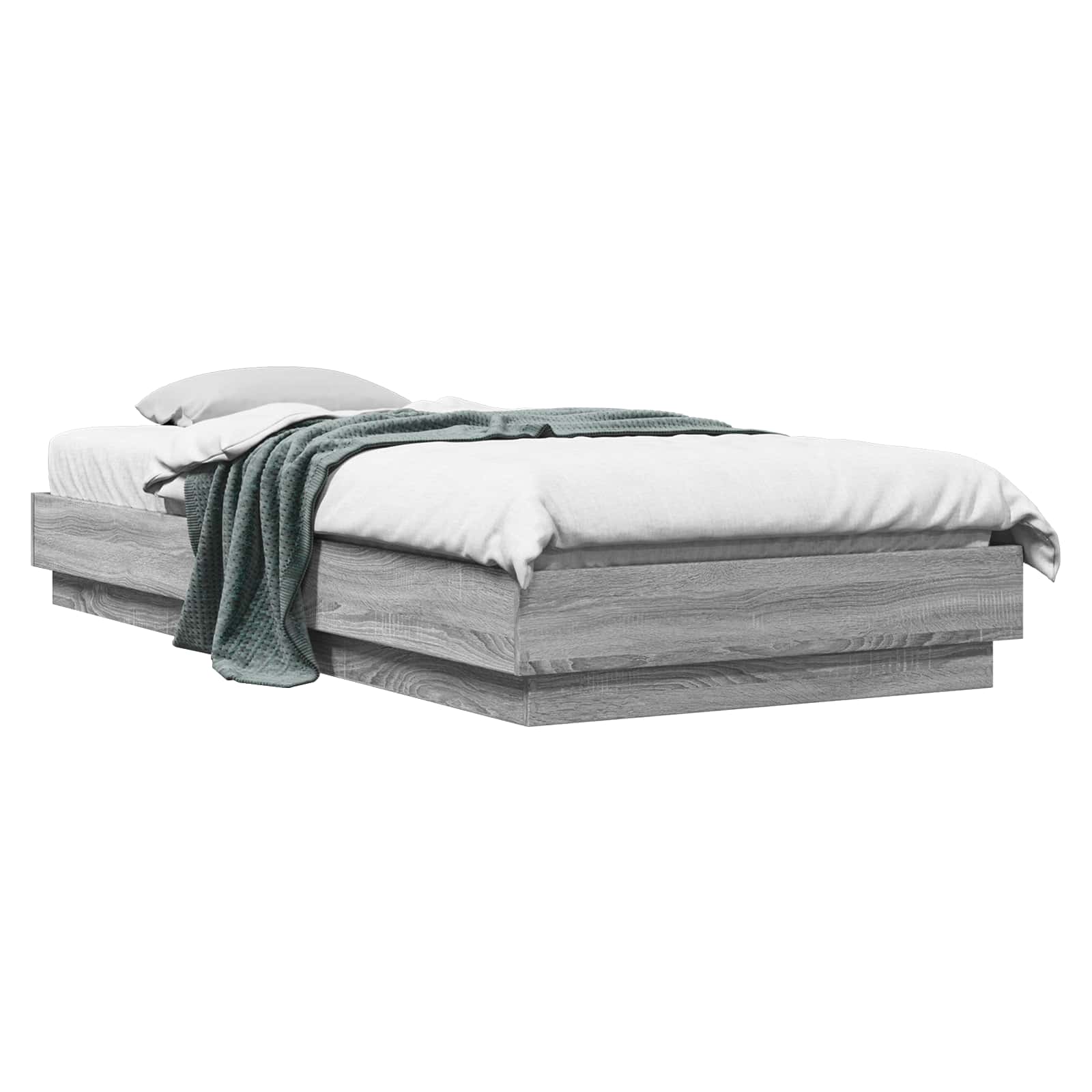 Vloerbedframe Grijs Sonoma 80 x 200 cm Bewerkt hout is nu te koop bij PeponiXL, paradijselijk wonen!