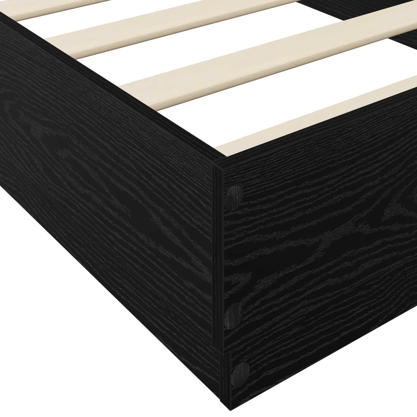 Vloerbedframe Zwart eiken 80 x 200 cm Bewerkt hout is nu te koop bij PeponiXL, paradijselijk wonen!