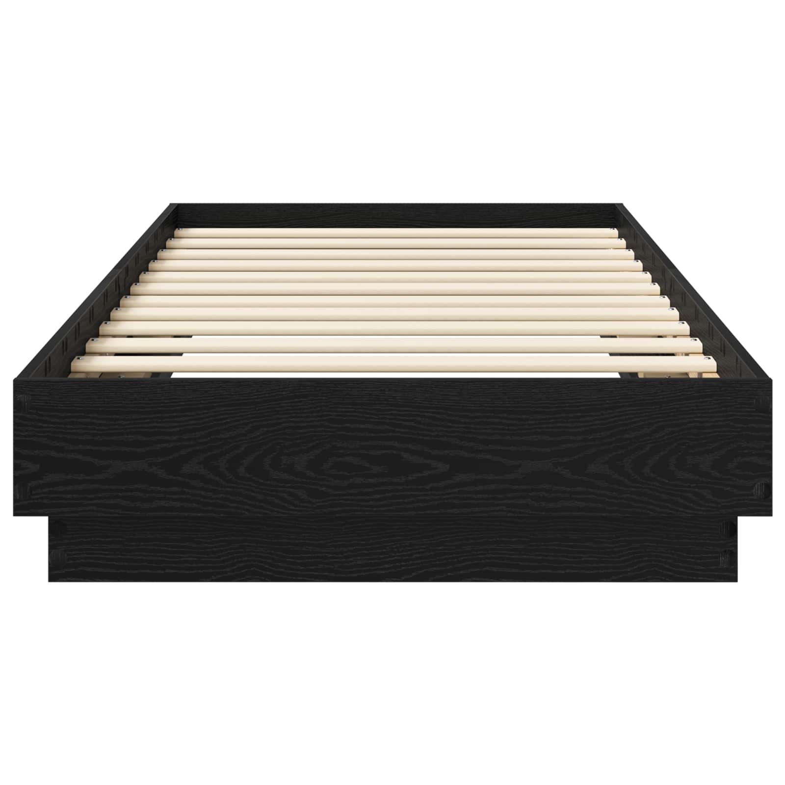 Vloerbedframe Zwart eiken 80 x 200 cm Bewerkt hout is nu te koop bij PeponiXL, paradijselijk wonen!