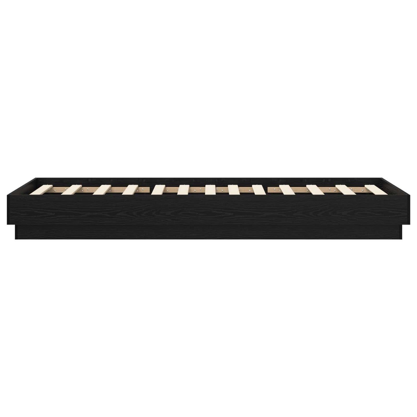 Vloerbedframe Zwart eiken 80 x 200 cm Bewerkt hout is nu te koop bij PeponiXL, paradijselijk wonen!