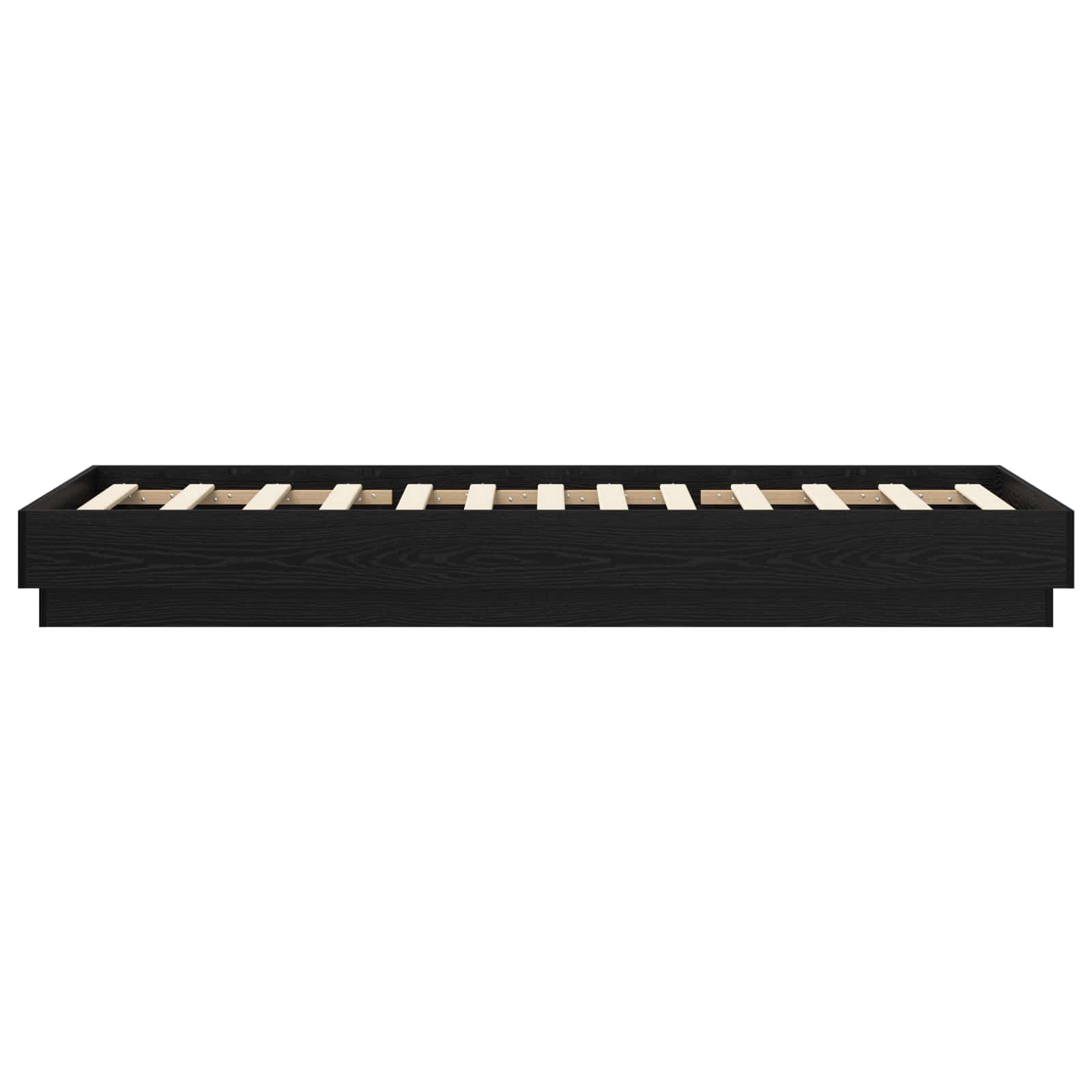 Vloerbedframe Zwart eiken 80 x 200 cm Bewerkt hout is nu te koop bij PeponiXL, paradijselijk wonen!