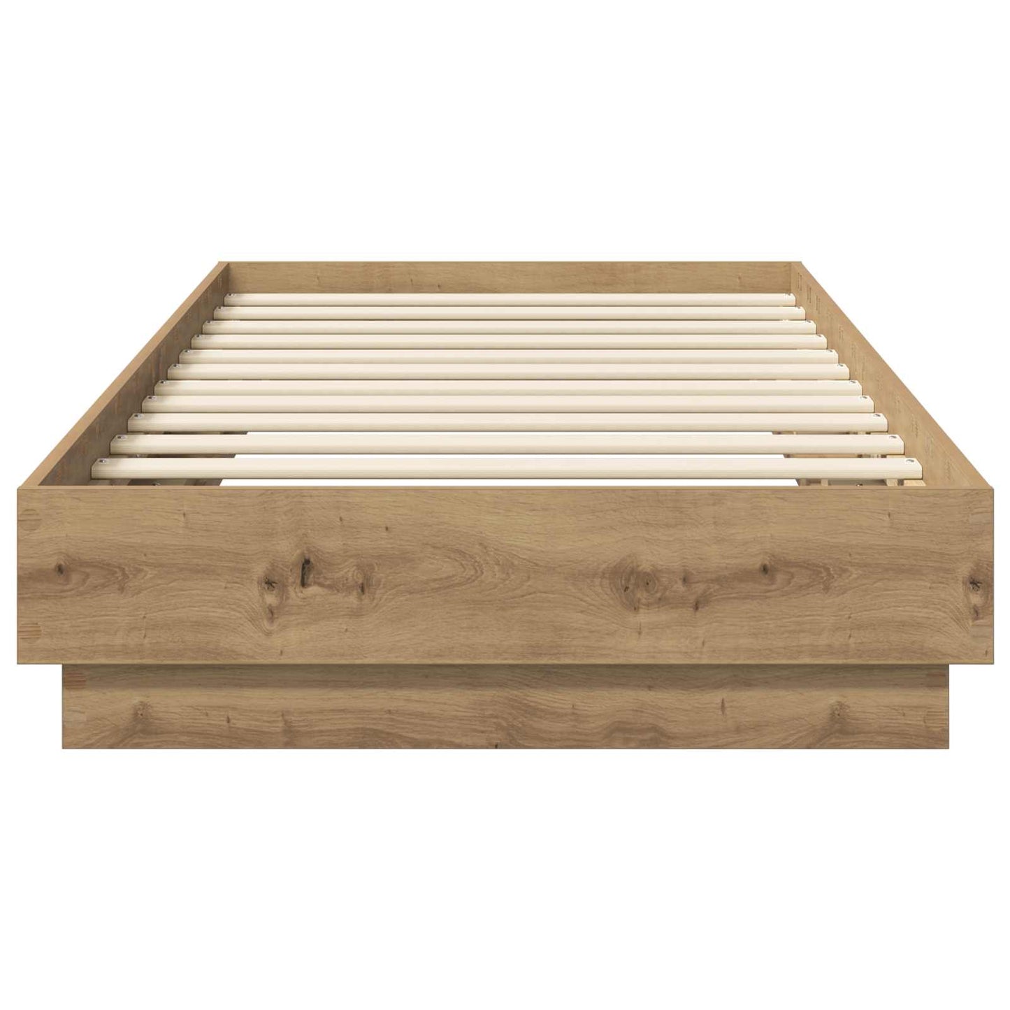 Vloerbedframe Artisanaal eiken 80 x 200 cm Bewerkt hout is nu te koop bij PeponiXL, paradijselijk wonen!