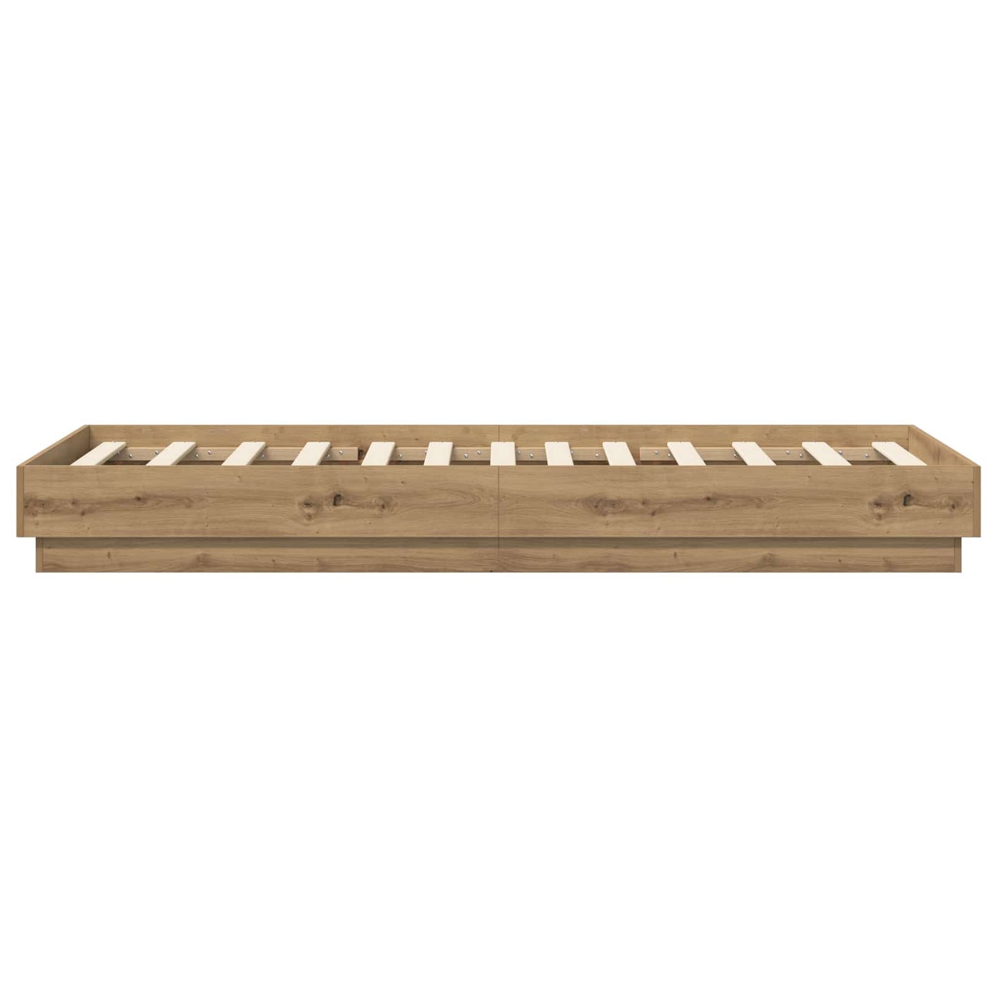 Vloerbedframe Artisanaal eiken 80 x 200 cm Bewerkt hout is nu te koop bij PeponiXL, paradijselijk wonen!