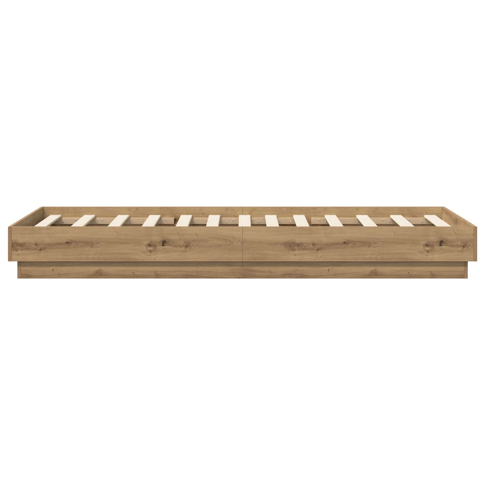 Vloerbedframe Artisanaal eiken 80 x 200 cm Bewerkt hout is nu te koop bij PeponiXL, paradijselijk wonen!