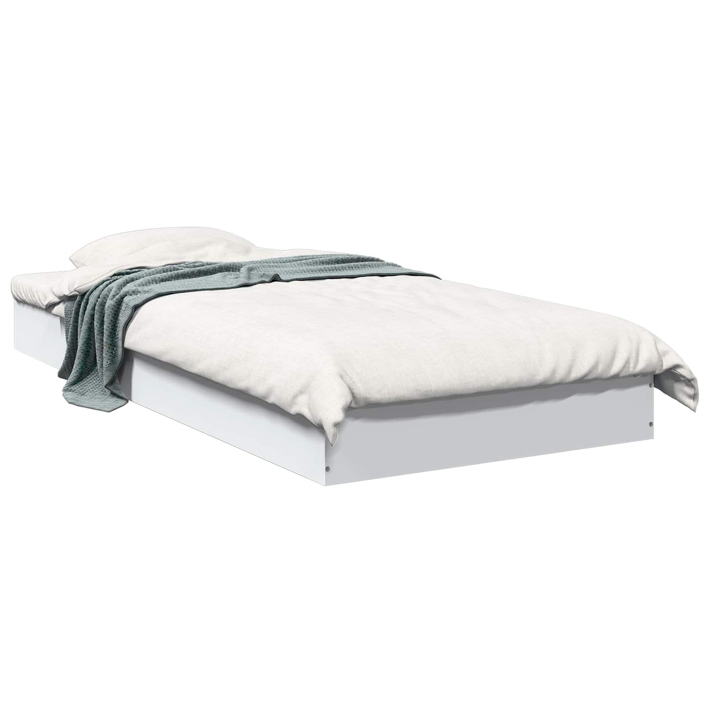 Vloerbedframe Wit 80 x 200 cm Bewerkt hout is nu te koop bij PeponiXL, paradijselijk wonen!