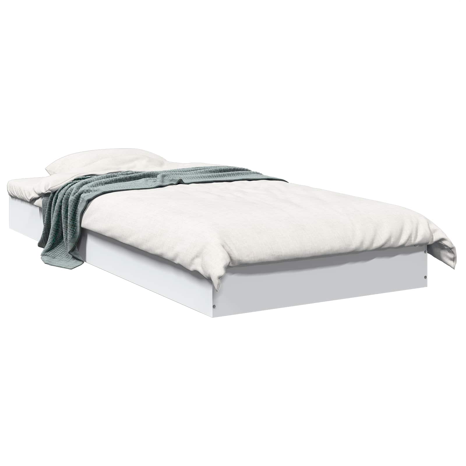 Vloerbedframe Wit 80 x 200 cm Bewerkt hout is nu te koop bij PeponiXL, paradijselijk wonen!