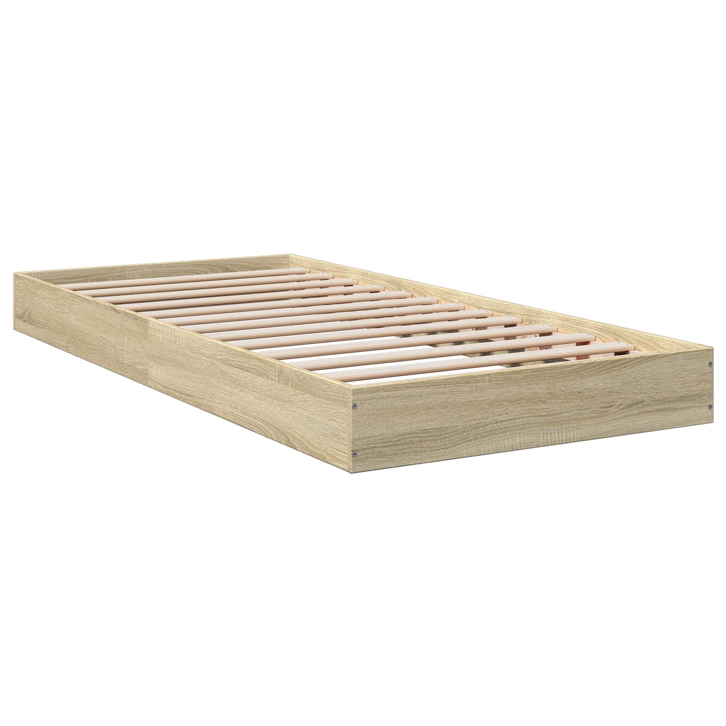 Vloerbedframe Sonoma Eiken 80 x 200 cm Bewerkt hout is nu te koop bij PeponiXL, paradijselijk wonen!