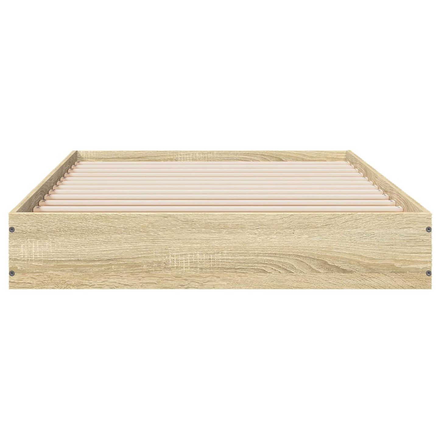 Vloerbedframe Sonoma Eiken 80 x 200 cm Bewerkt hout is nu te koop bij PeponiXL, paradijselijk wonen!