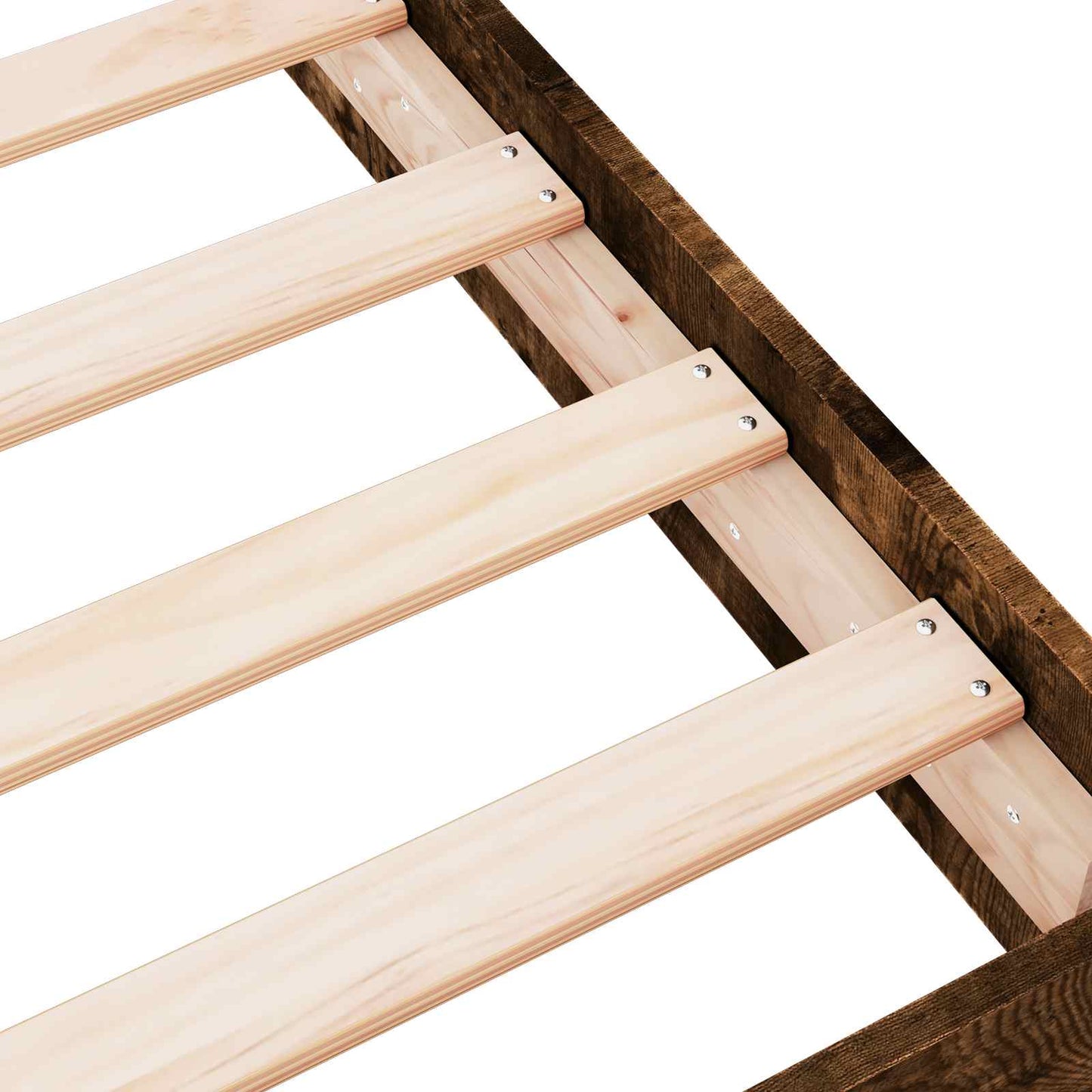 Vloerbedframe Gerookt eiken 80 x 200 cm Bewerkt hout is nu te koop bij PeponiXL, paradijselijk wonen!
