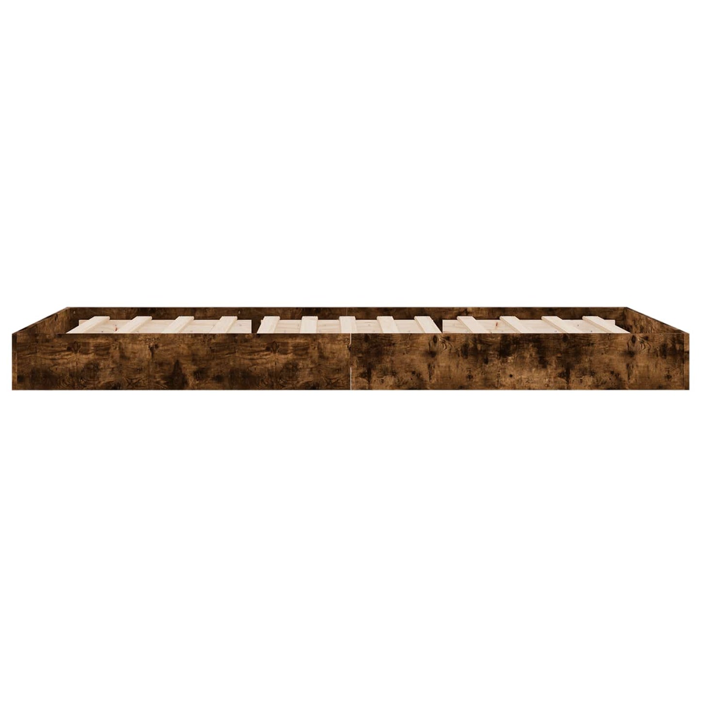 Vloerbedframe Gerookt eiken 80 x 200 cm Bewerkt hout is nu te koop bij PeponiXL, paradijselijk wonen!