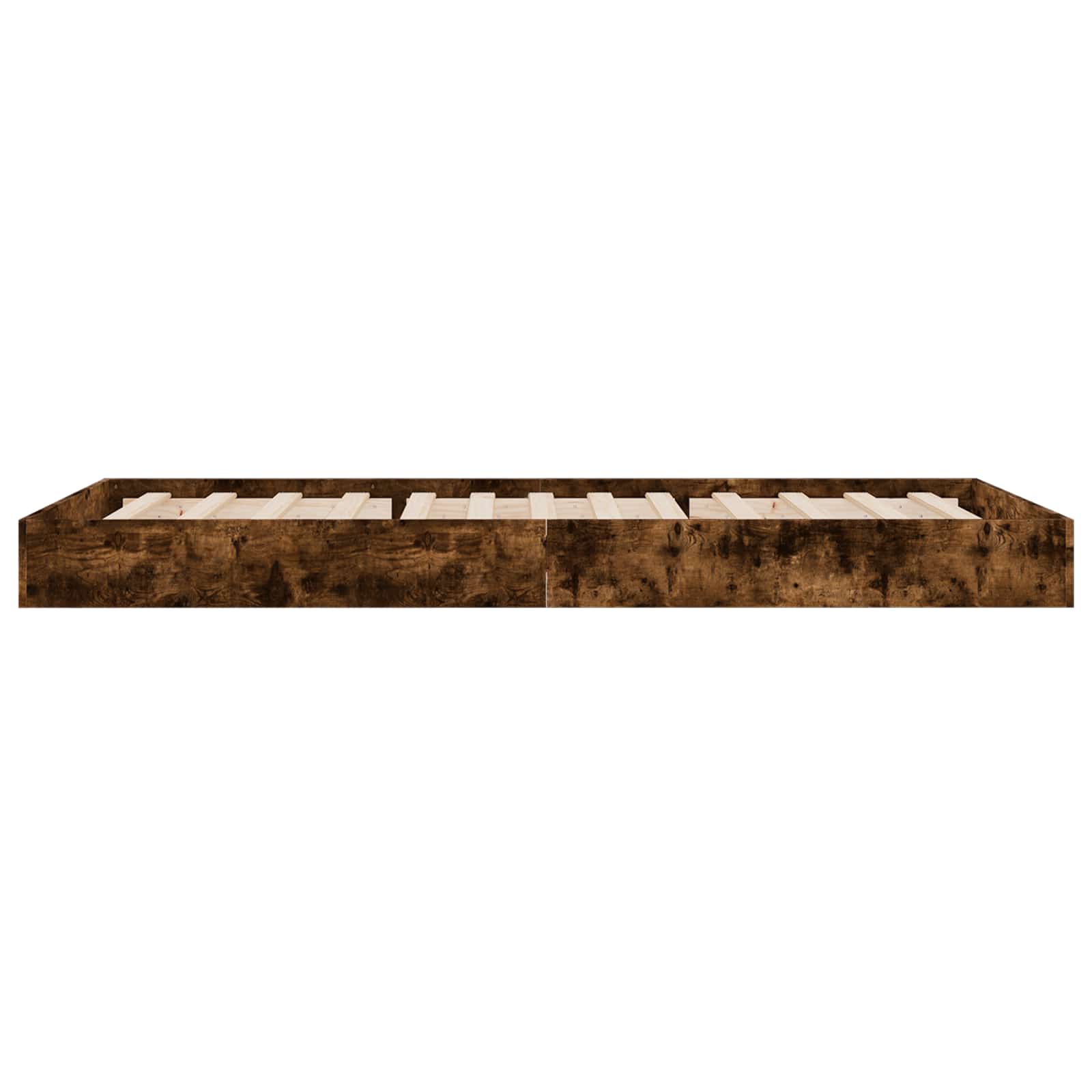 Vloerbedframe Gerookt eiken 80 x 200 cm Bewerkt hout is nu te koop bij PeponiXL, paradijselijk wonen!