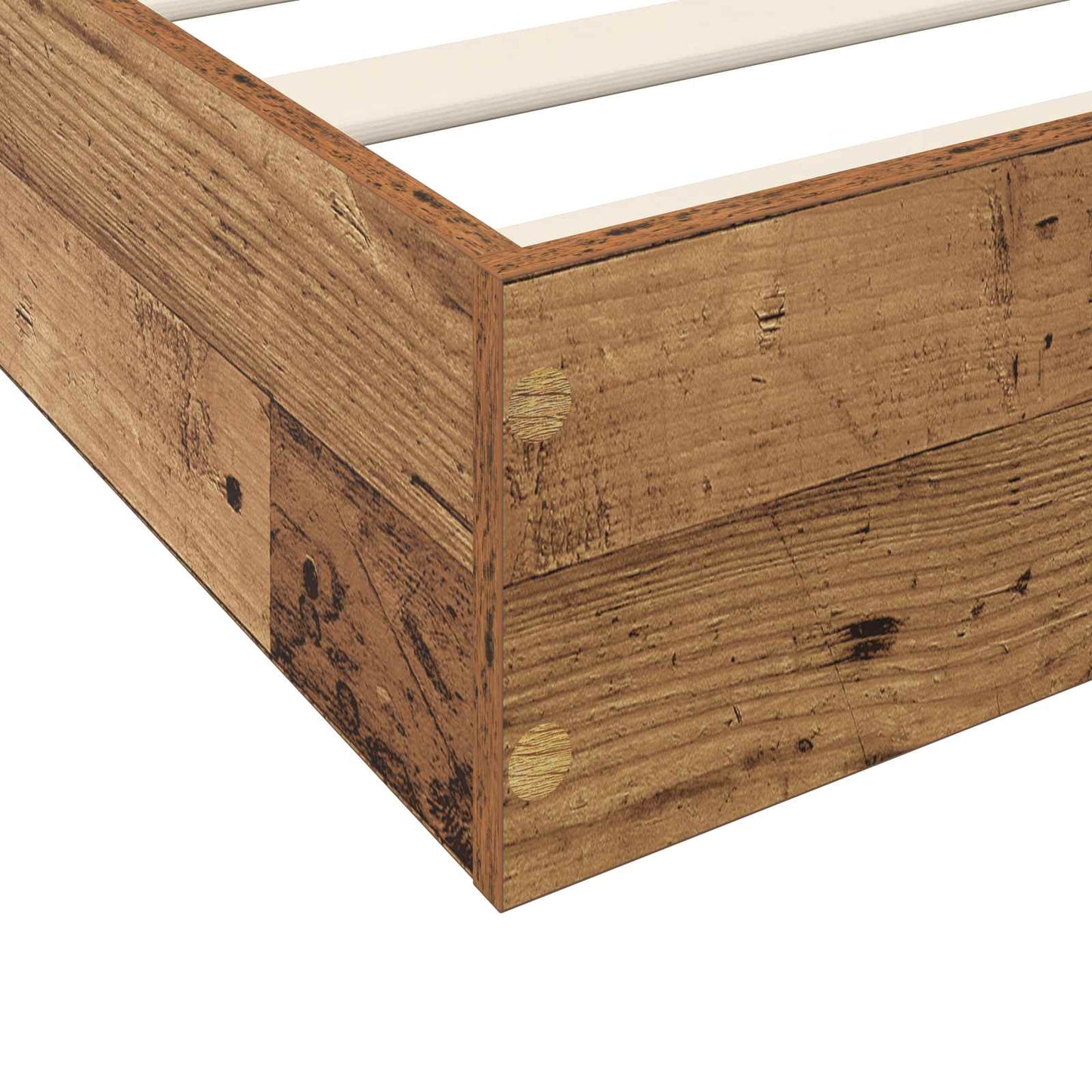 Vloerbedframe Oud hout 80 x 200 cm Bewerkt hout is nu te koop bij PeponiXL, paradijselijk wonen!