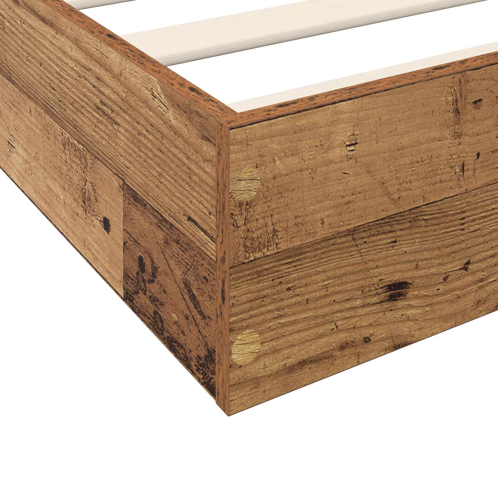Vloerbedframe Oud hout 80 x 200 cm Bewerkt hout is nu te koop bij PeponiXL, paradijselijk wonen!