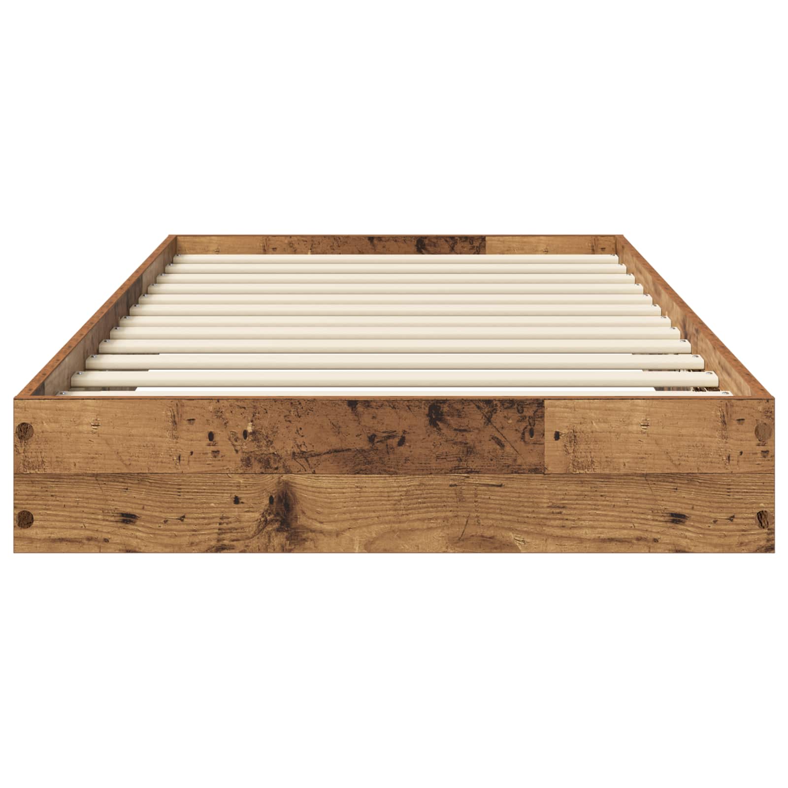 Vloerbedframe Oud hout 80 x 200 cm Bewerkt hout is nu te koop bij PeponiXL, paradijselijk wonen!