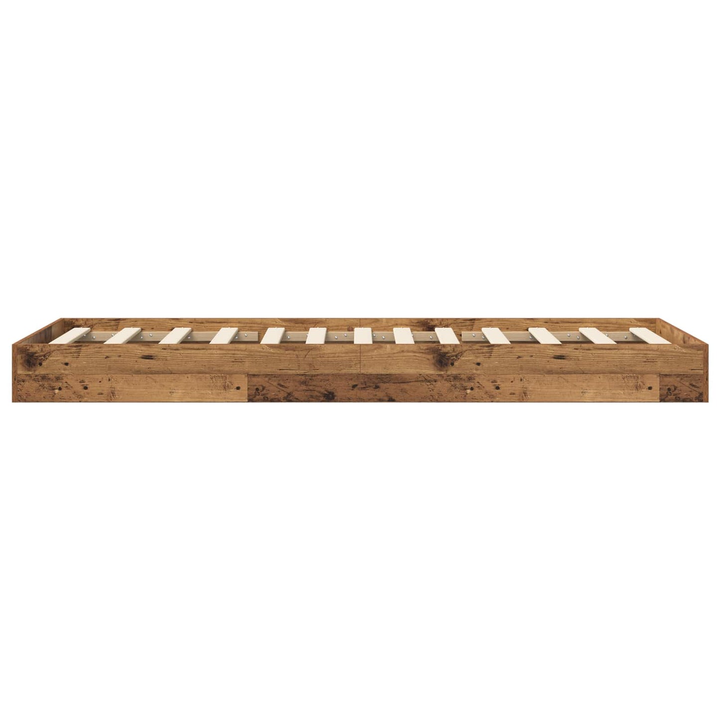 Vloerbedframe Oud hout 80 x 200 cm Bewerkt hout is nu te koop bij PeponiXL, paradijselijk wonen!