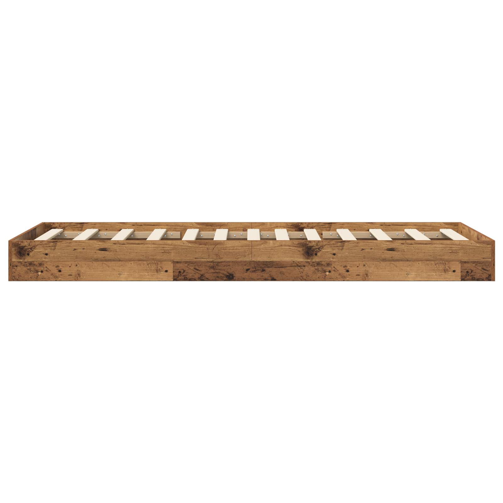 Vloerbedframe Oud hout 80 x 200 cm Bewerkt hout is nu te koop bij PeponiXL, paradijselijk wonen!