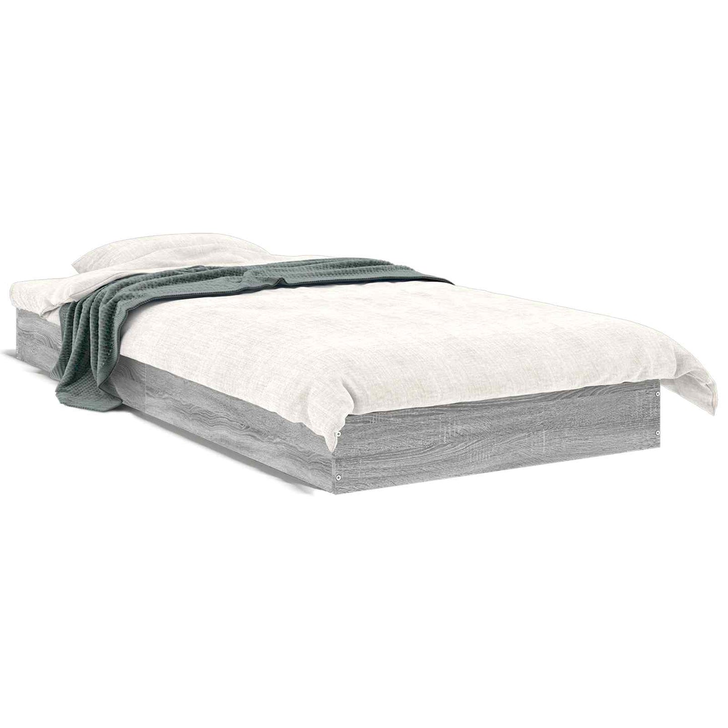 Vloerbedframe Grijs Sonoma 80 x 200 cm Bewerkt hout is nu te koop bij PeponiXL, paradijselijk wonen!