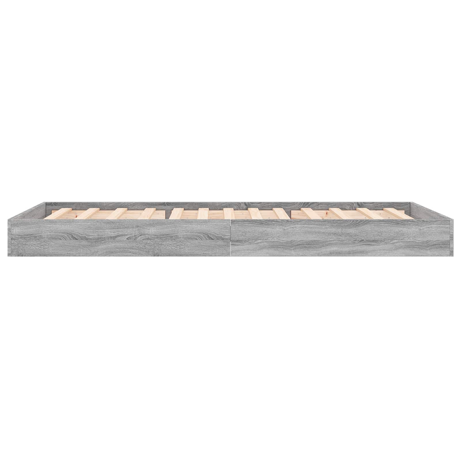 Vloerbedframe Grijs Sonoma 80 x 200 cm Bewerkt hout is nu te koop bij PeponiXL, paradijselijk wonen!
