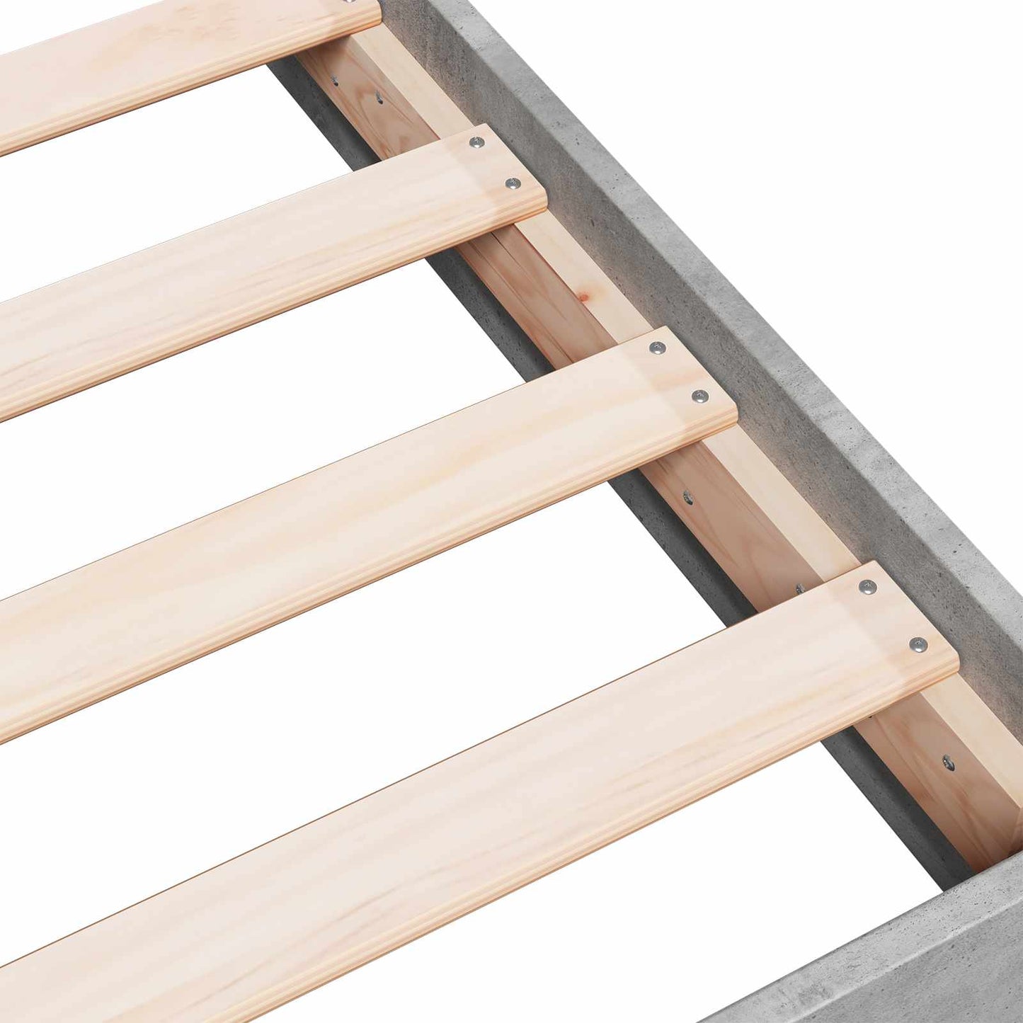 Vloerbedframe Betongrijs 80 x 200 cm Bewerkt hout is nu te koop bij PeponiXL, paradijselijk wonen!