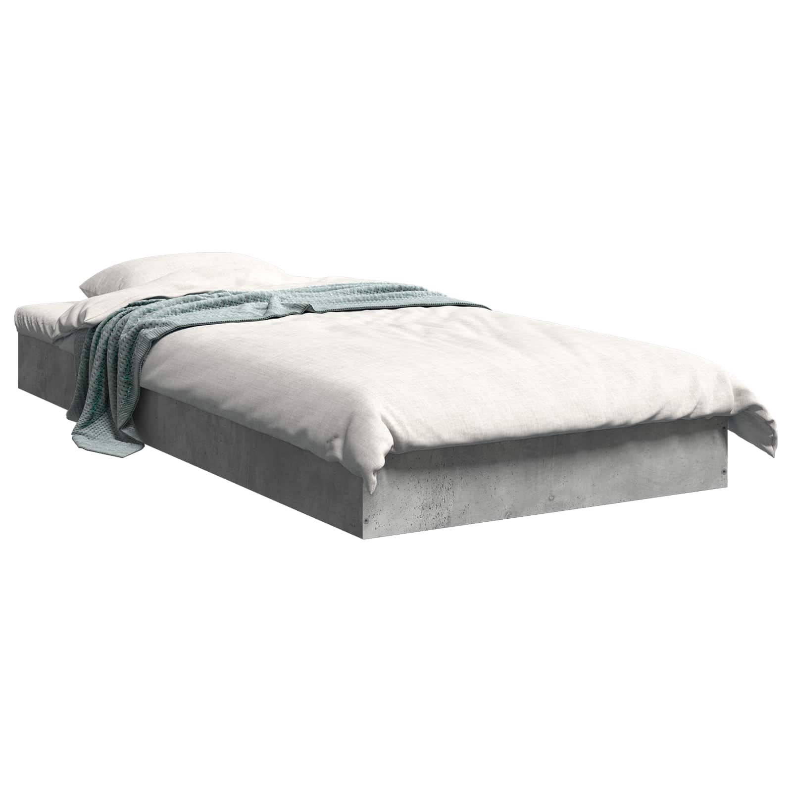 Vloerbedframe Betongrijs 80 x 200 cm Bewerkt hout is nu te koop bij PeponiXL, paradijselijk wonen!