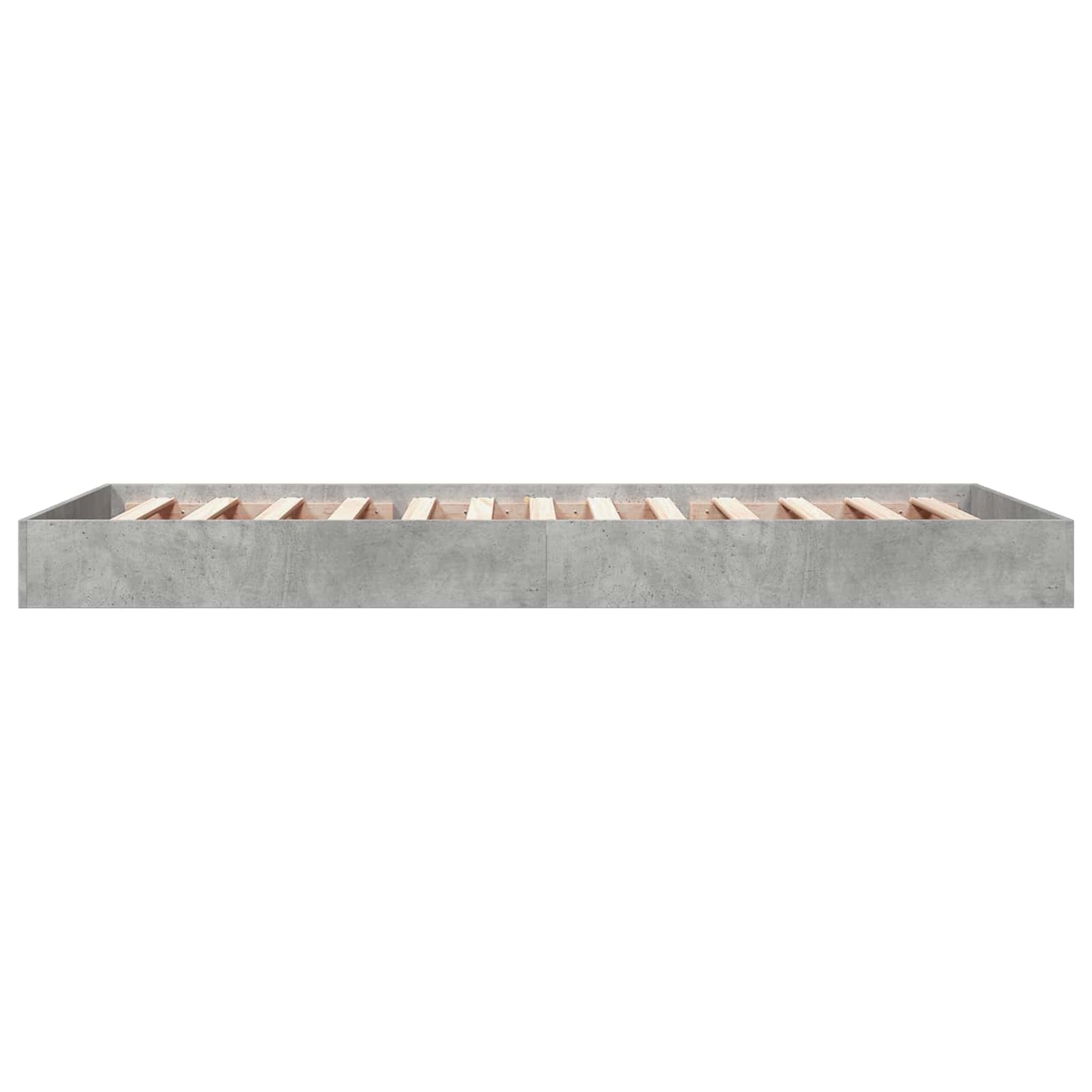 Vloerbedframe Betongrijs 80 x 200 cm Bewerkt hout is nu te koop bij PeponiXL, paradijselijk wonen!