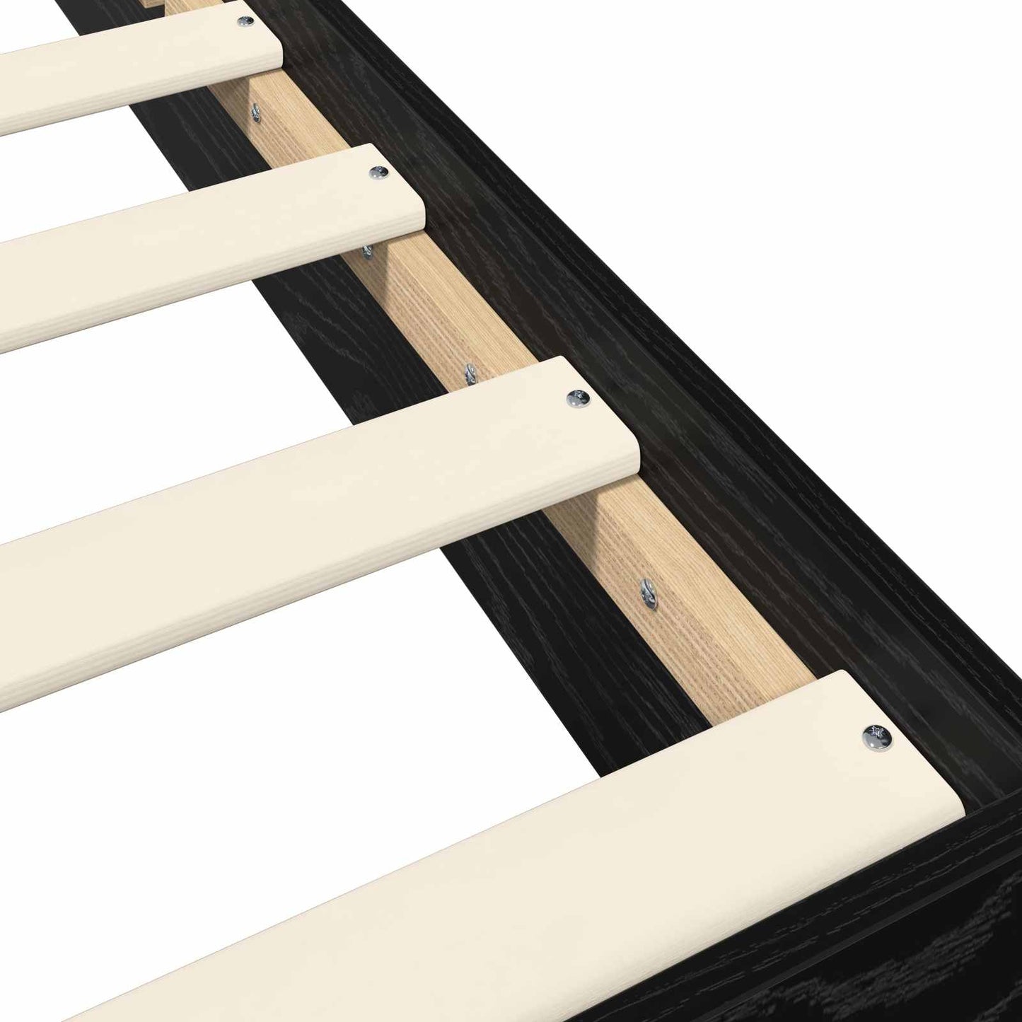 Vloerbedframe Zwart eiken 80 x 200 cm Bewerkt hout is nu te koop bij PeponiXL, paradijselijk wonen!