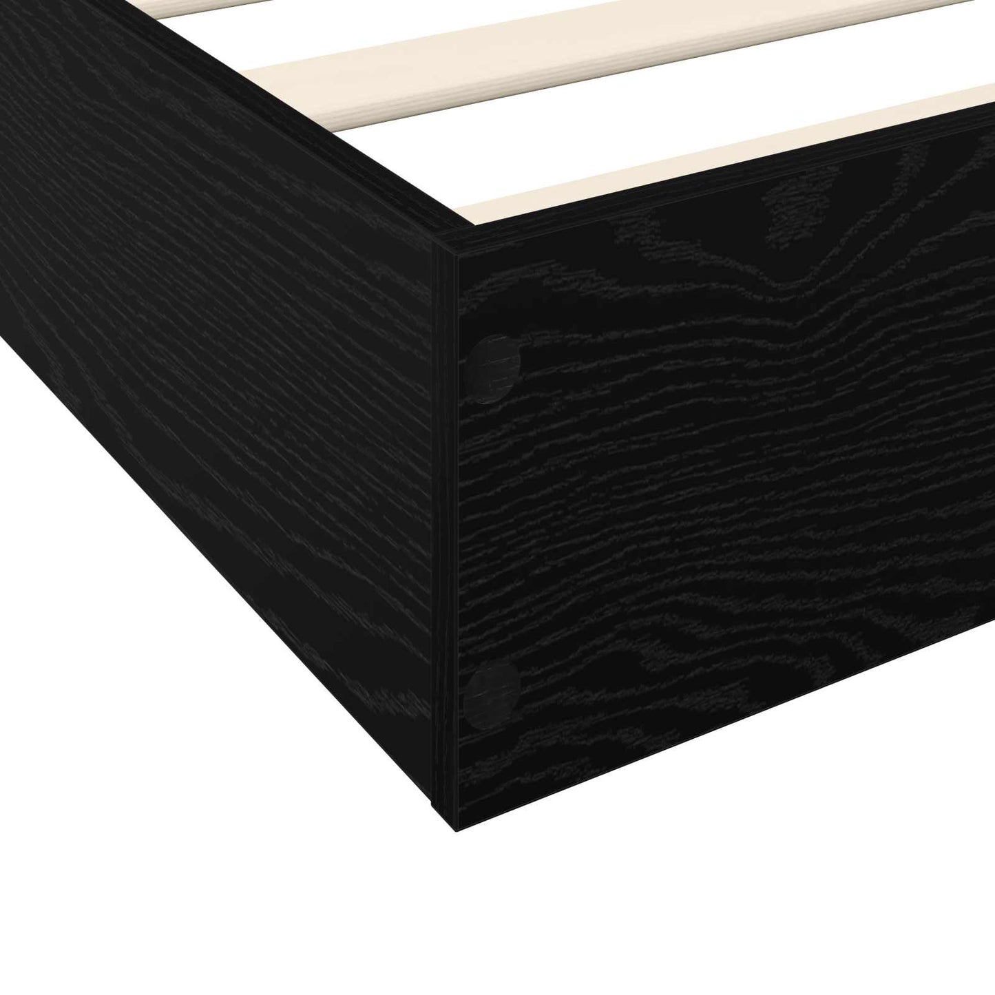 Vloerbedframe Zwart eiken 80 x 200 cm Bewerkt hout is nu te koop bij PeponiXL, paradijselijk wonen!