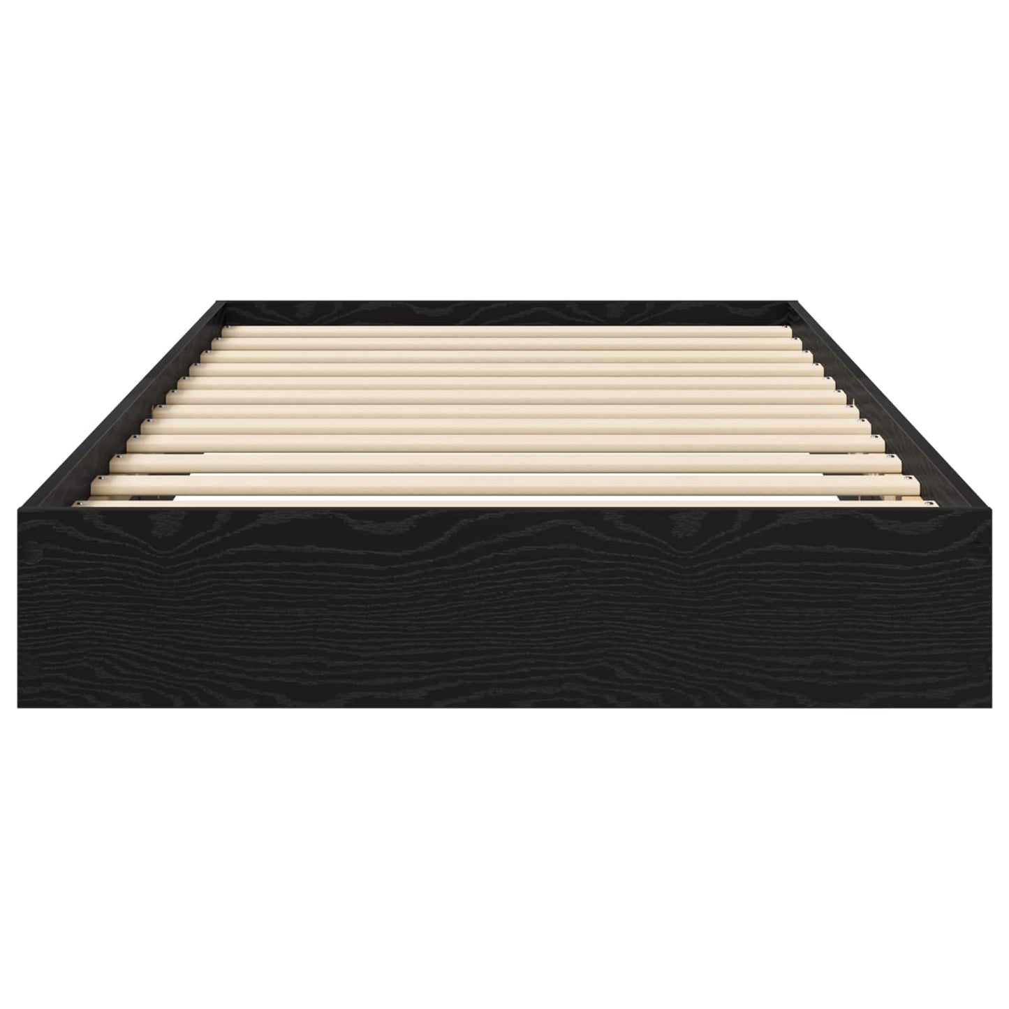 Vloerbedframe Zwart eiken 80 x 200 cm Bewerkt hout is nu te koop bij PeponiXL, paradijselijk wonen!